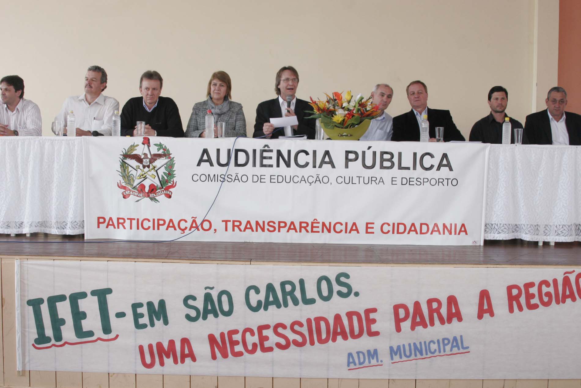 Audiência Pública sobre Implantação de uma extensão do Instituto Federal de Tecnologia - IFET - São Carlos/SC.