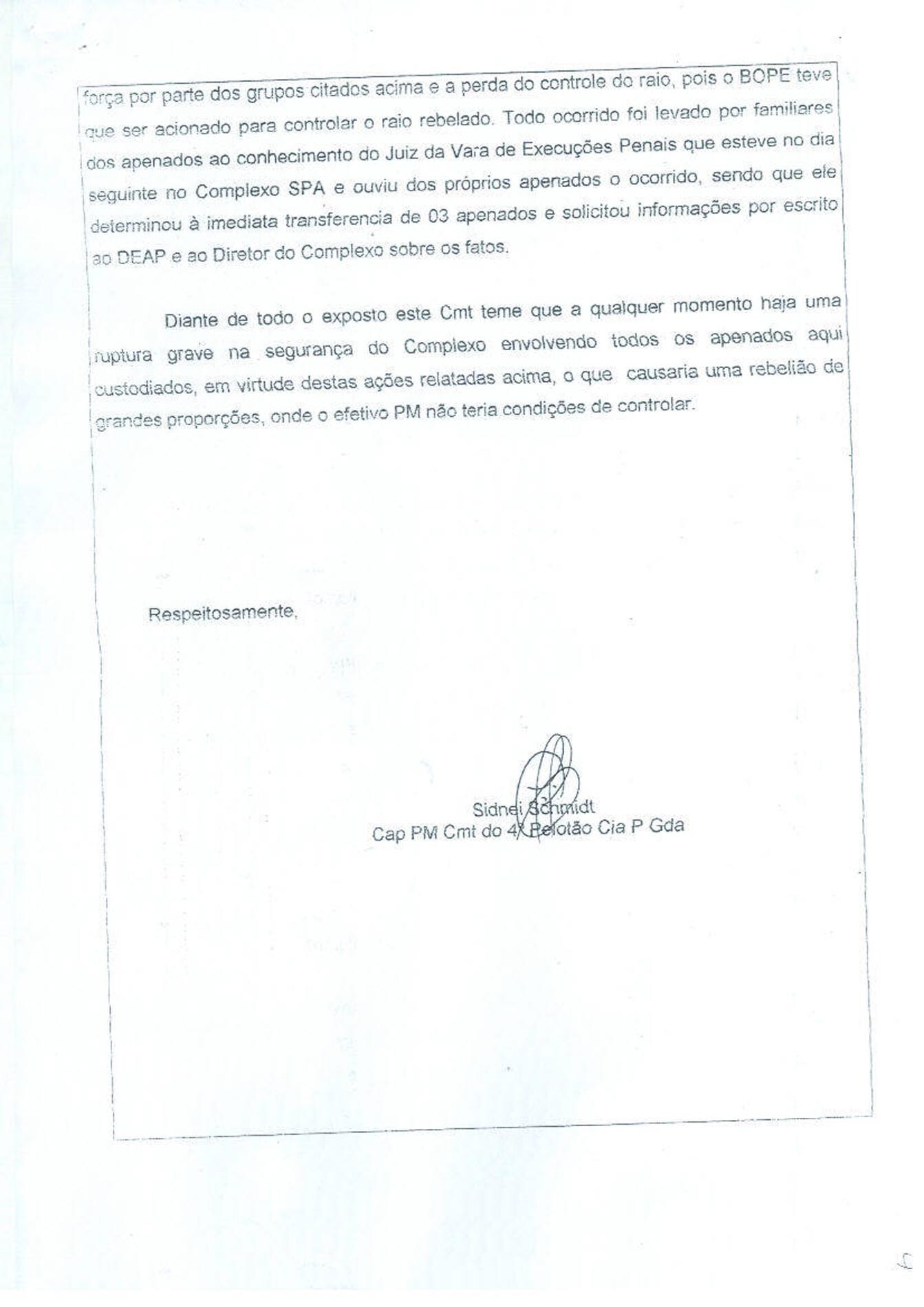 Documento apresentado por Uczai comprova que 
secretário Benedet sabia das torturas