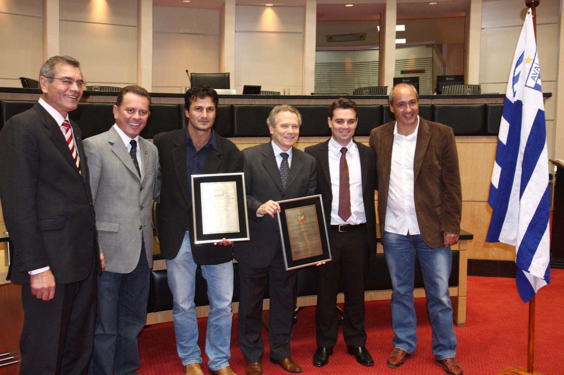 Ato comemorativo referente a Sessão Especial em homenagem ao Avaí Futebol Clube pelo bicampeonato conseguido após 67 anos e à CIMED pelo tetracampeonato conquistado na Superliga de Vôlei