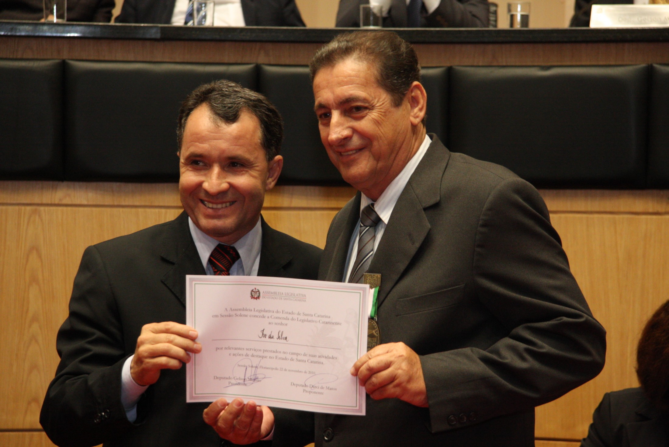 Sessão Solene de Concessão de Medalhas - Darci de Matos e Ivo da Silva