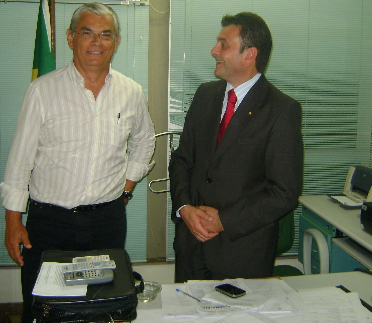 Deputado Elizeu Mattos (PMDB) e o vice-governador Eduardo Pinho Moreira.
