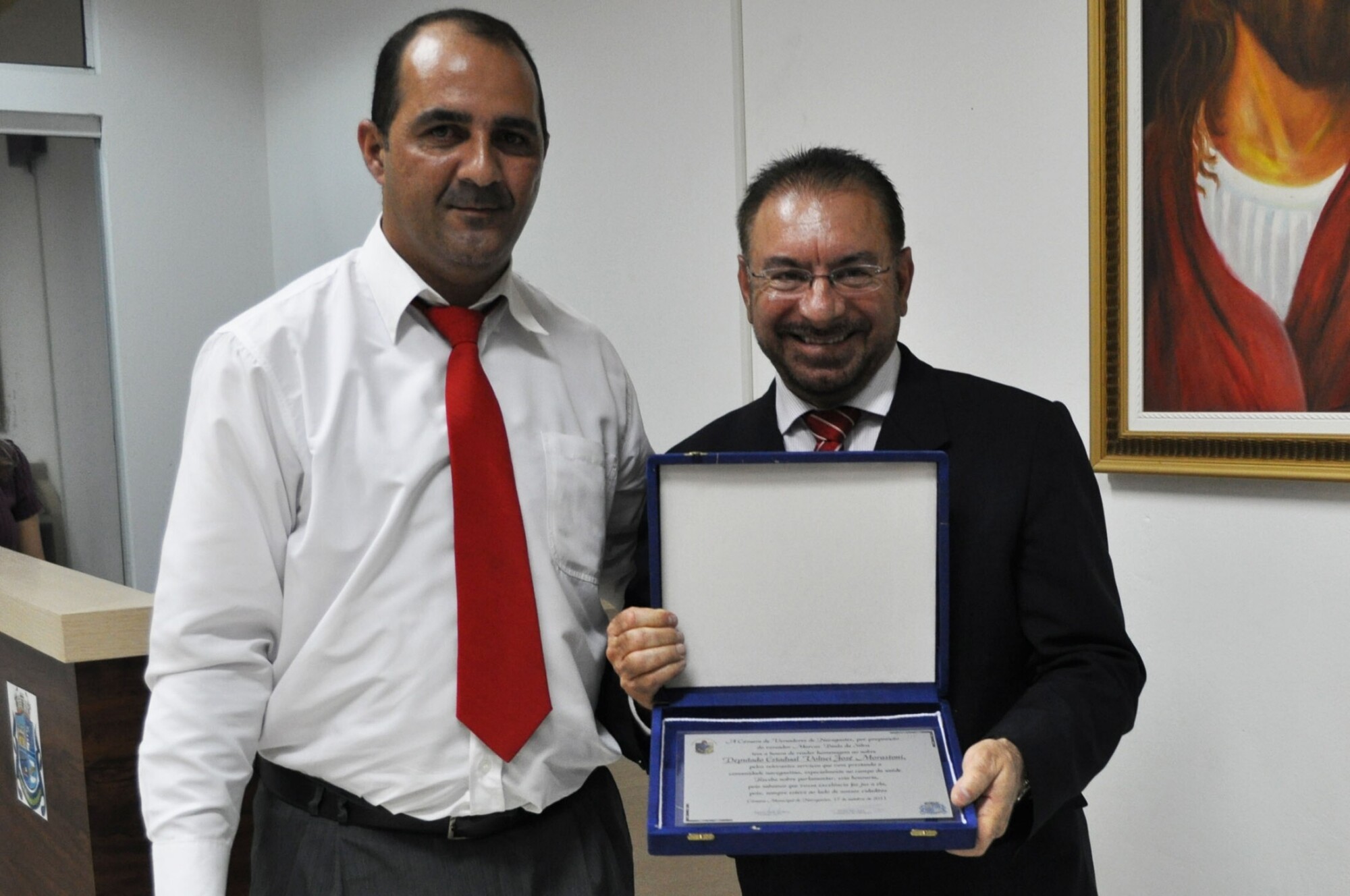 Dos Gabinetes- Deputado Volnei Morastoni é homenageado na Câmara de Vereadores de Navegantes