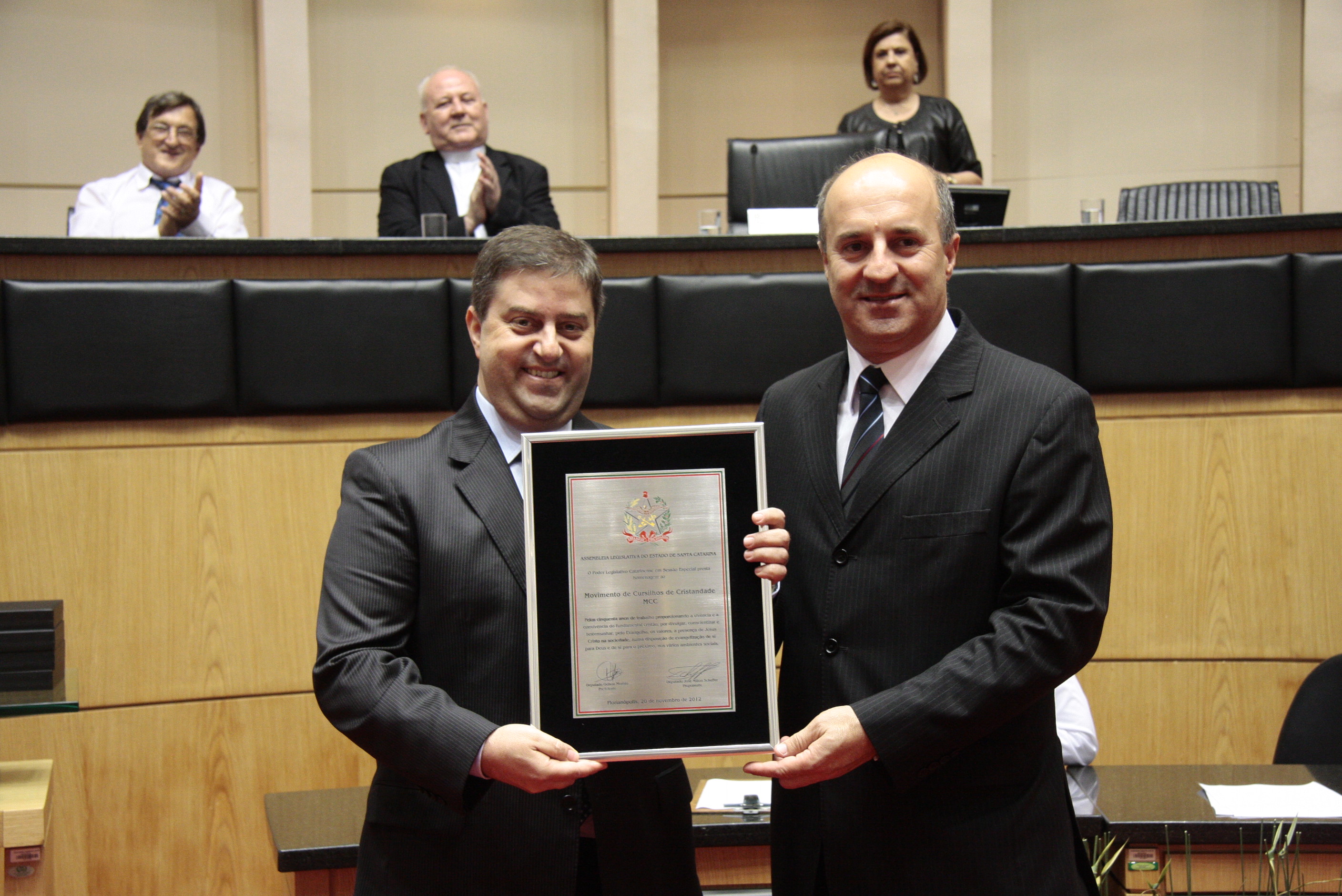 Sessão Especial em homenagem ao Movimento de Cursilhos de Cristandade - MCC, pela passagem dos seus 50 anos no Brasil e 42 anos em Santa Catarina. Foto:Miriam Zomer
