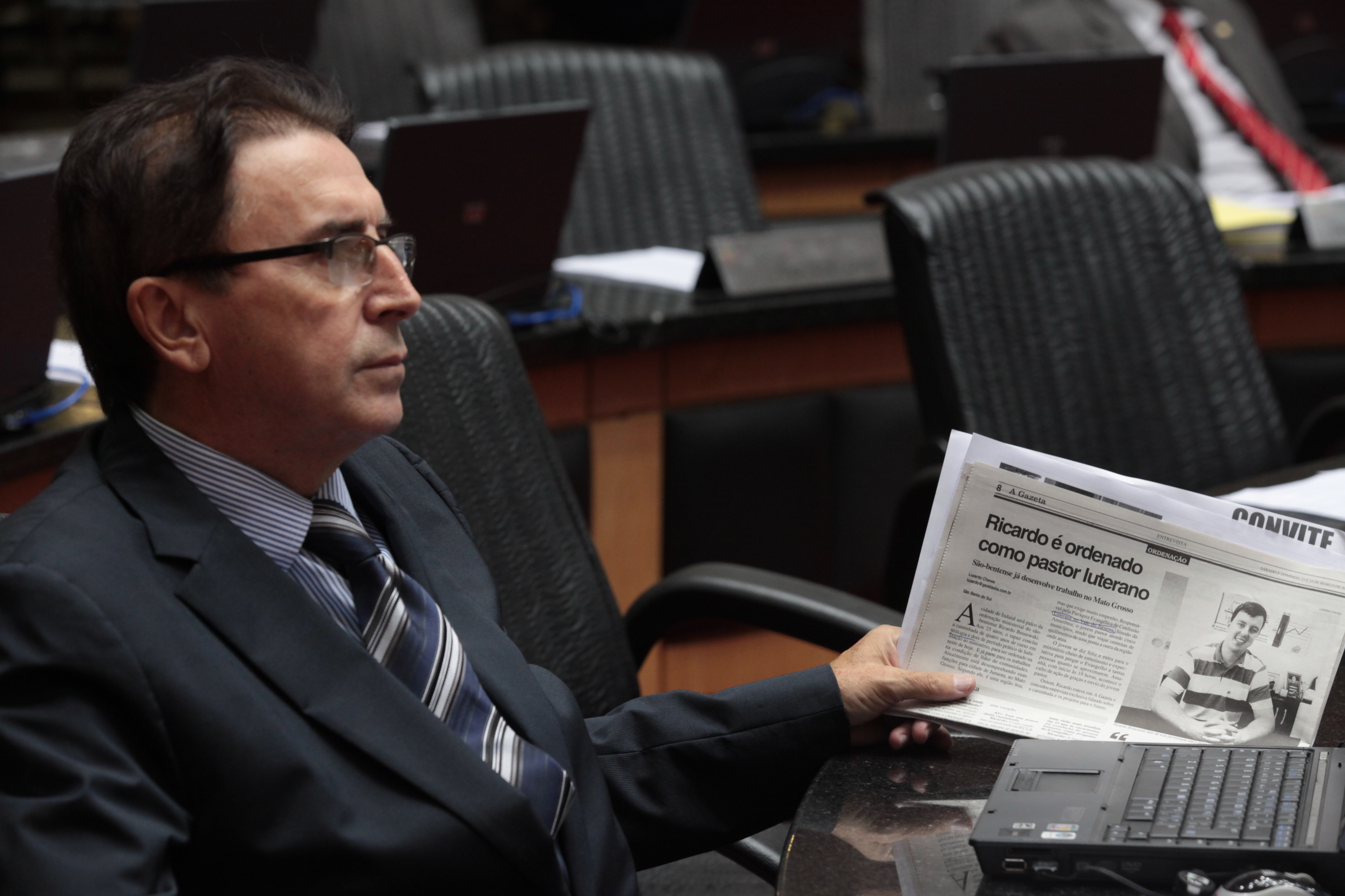 Sessão Ordinária - Plenário Osni Régis - Deputado Antonio Aguiar (PMDB). Foto: Solon Soares
