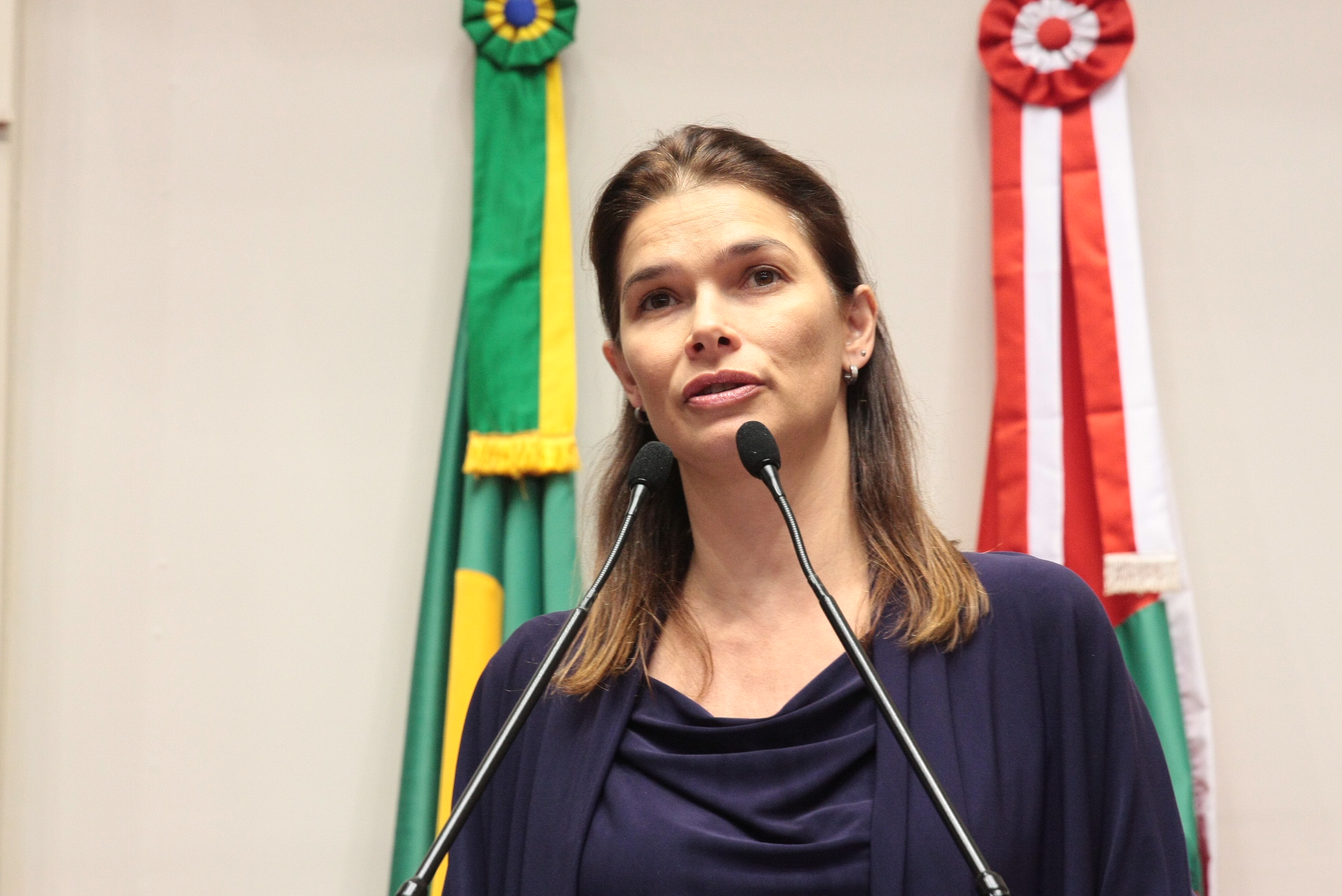 Sessão Ordinária - Plenário Osni Régis -Deputada: Angela Albino (PCdoB) - Foto: Eduardo Guedes de Oliveira