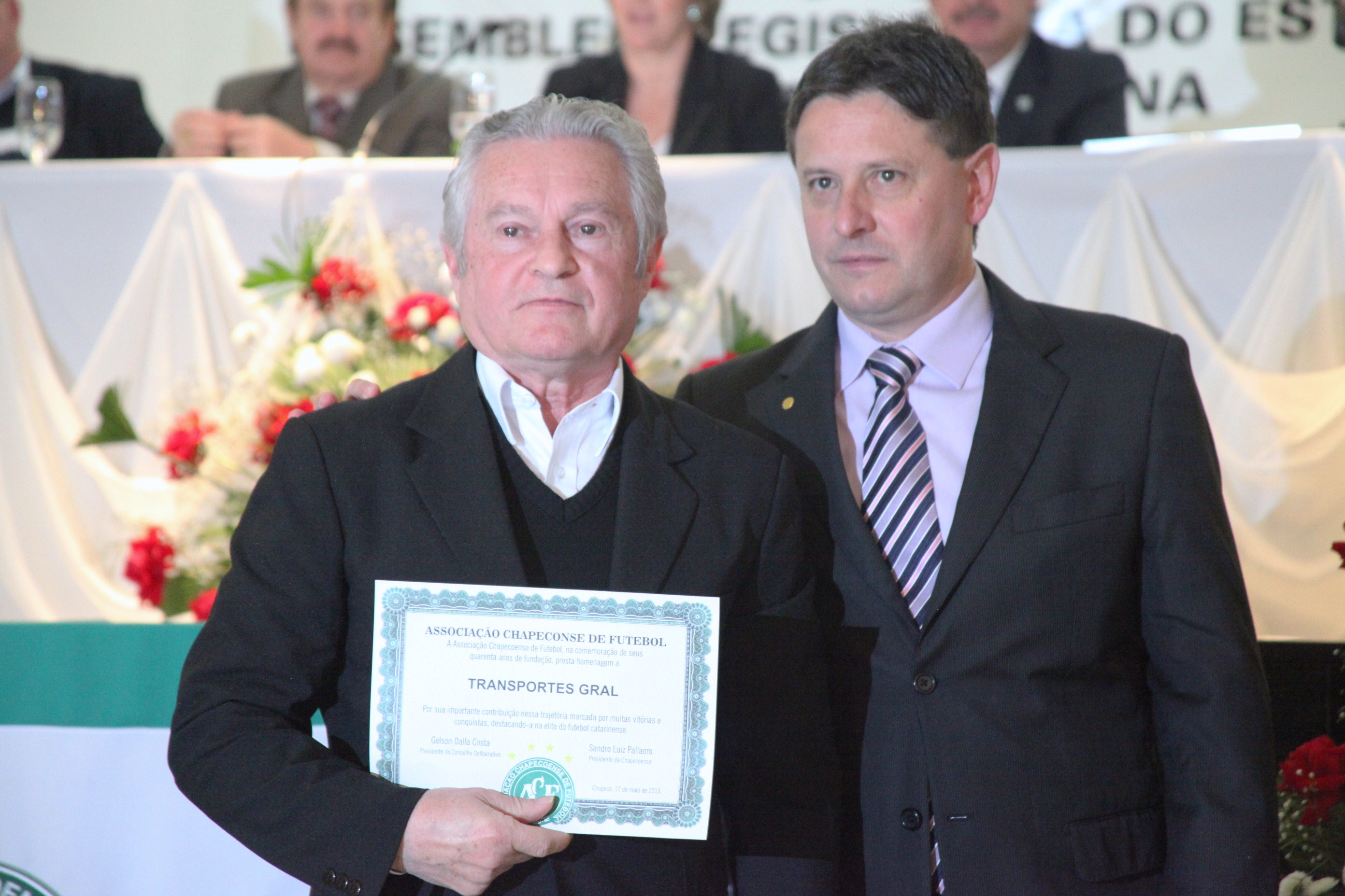 Parlamento homenageia a Chapecoense pelos seus 40 anos de história. Foto: Fábio Queiroz