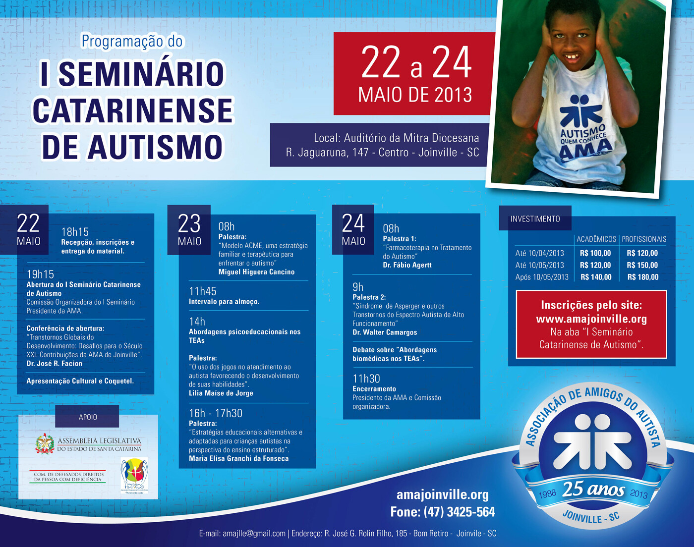 Seminário estadual em Joinville discute avanços e desafios do autismo