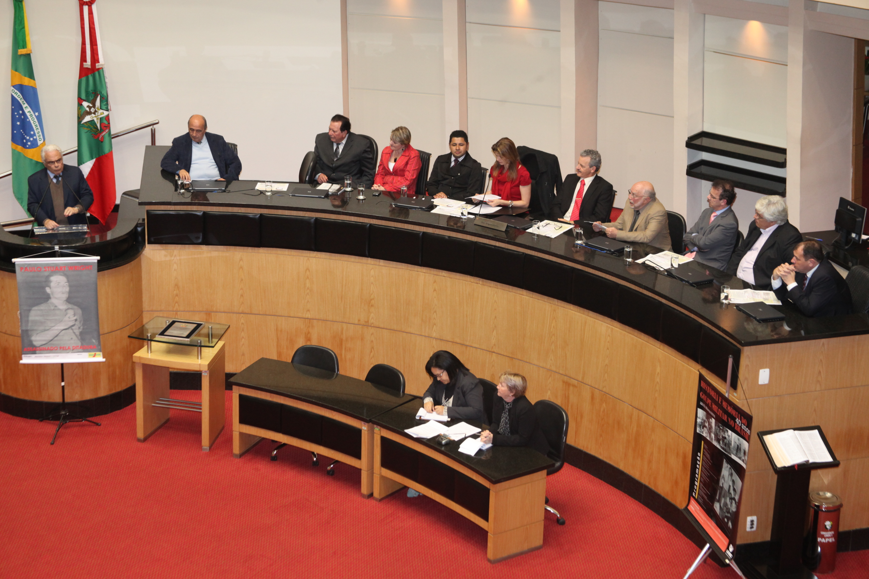 Sessão Especial em homenagem ao deputado assassinado pela ditadura militar brasileira Paulo Stuart Wright, cujo mandato foi cassado pela Assembleia Legislativa de SC. Foto: Fábio Queiroz