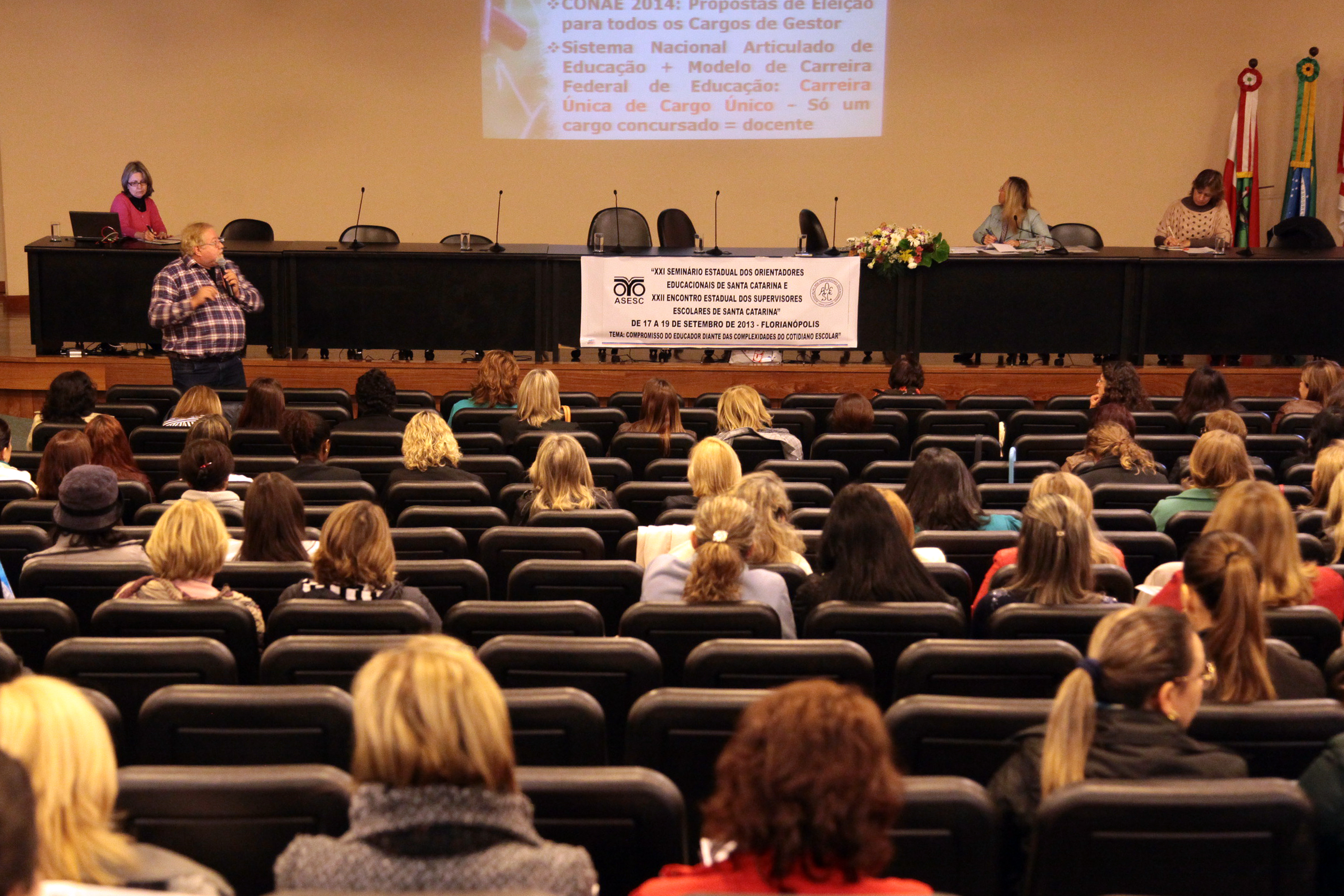 XXI Seminário dos Orientadores Educacionais do Estado de Santa Catarina e  XXII Encontro Estadual de Supervisores Escolares de Santa Catarina. Foto: Miriam Zomer/ Agência AL