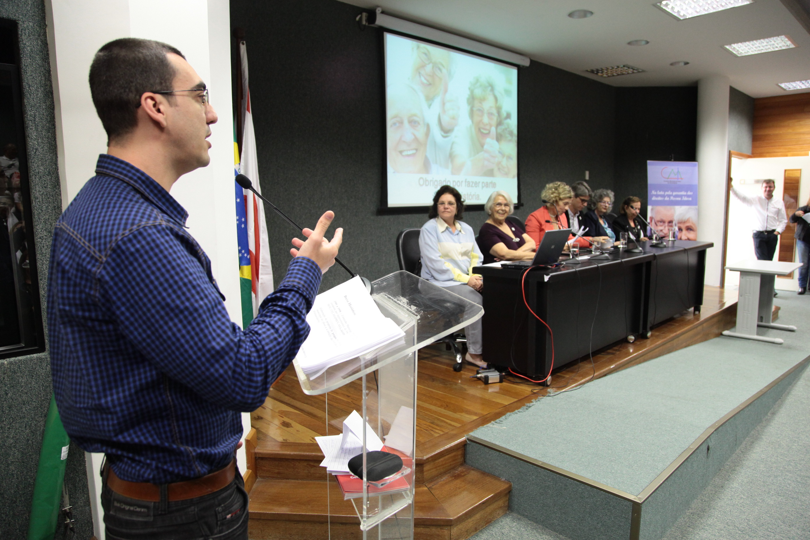 Cerimônia em homenagem dos 15 anos do Conselho Municipal do Idoso de Florianópolis. Foto: Miriam Zomer/Agência AL
