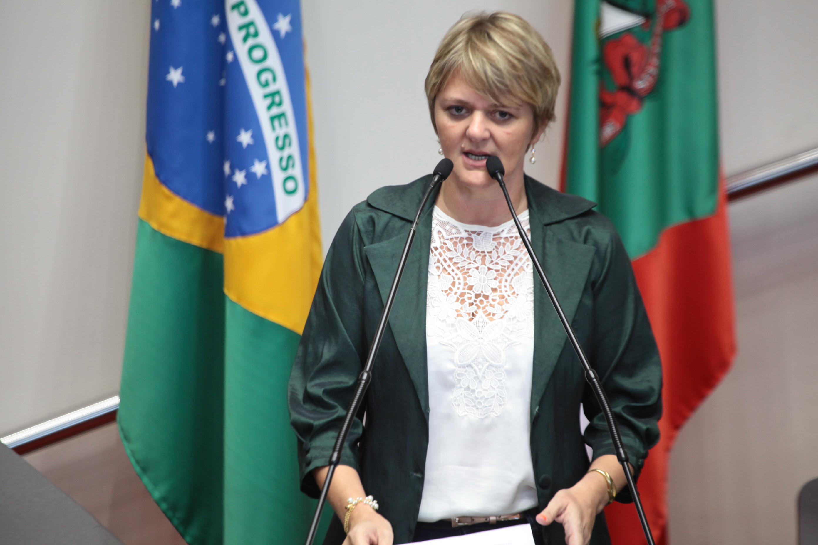 Sessão Ordinária - Plenário Osni Régis. Deputada Luciane Carminatti (PT)  Foto: Miriam Zomer/Agência AL
