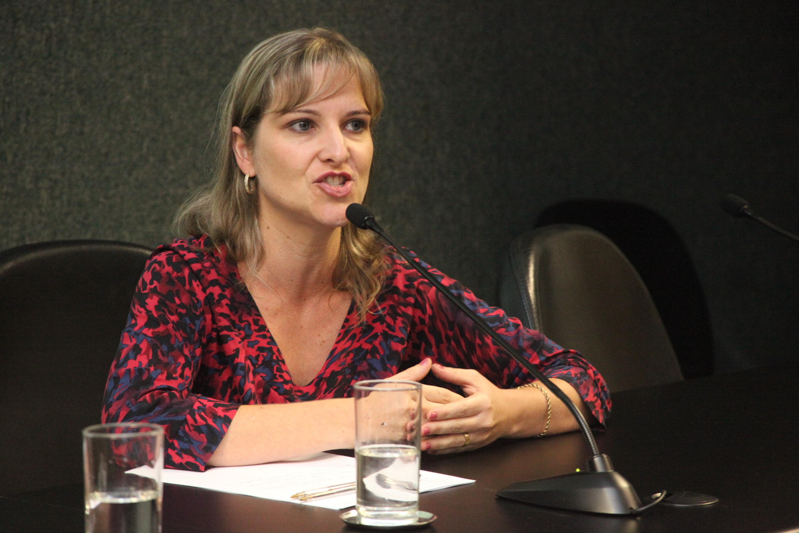 Danielle Cristina Zanella Radke - diretora da APAE de Rio do Sul. Seminário de operacionalização do instrumental técnico dos assistentes sociais das APAEs de Santa Catarina. Foto: Fábio Queiroz / Agência AL