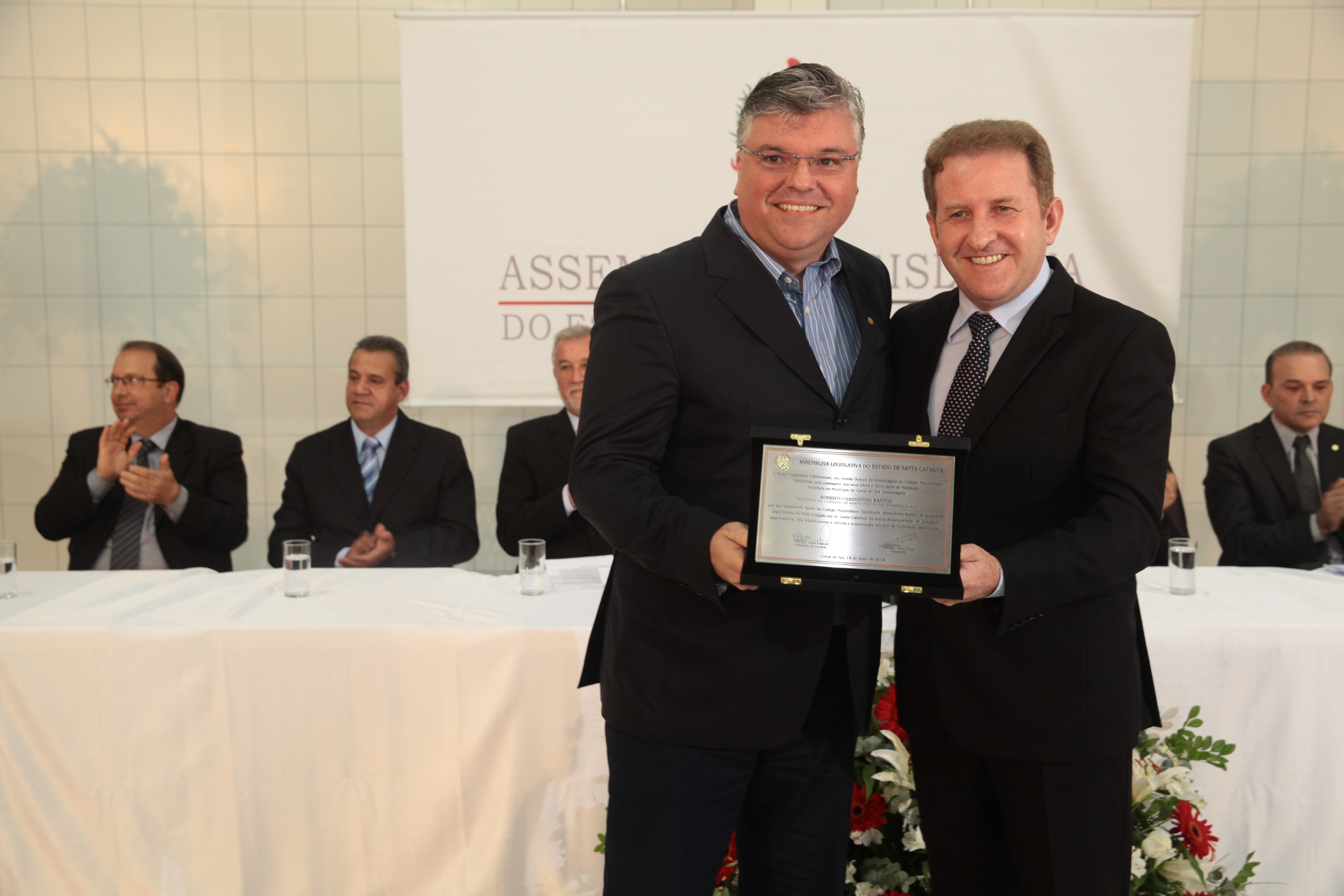 Sessão Solene em homenagem ao Colégio Maximiliano Gaidzinski em Cocal do Sul. Foto: Miriam Zomer/Agência AL