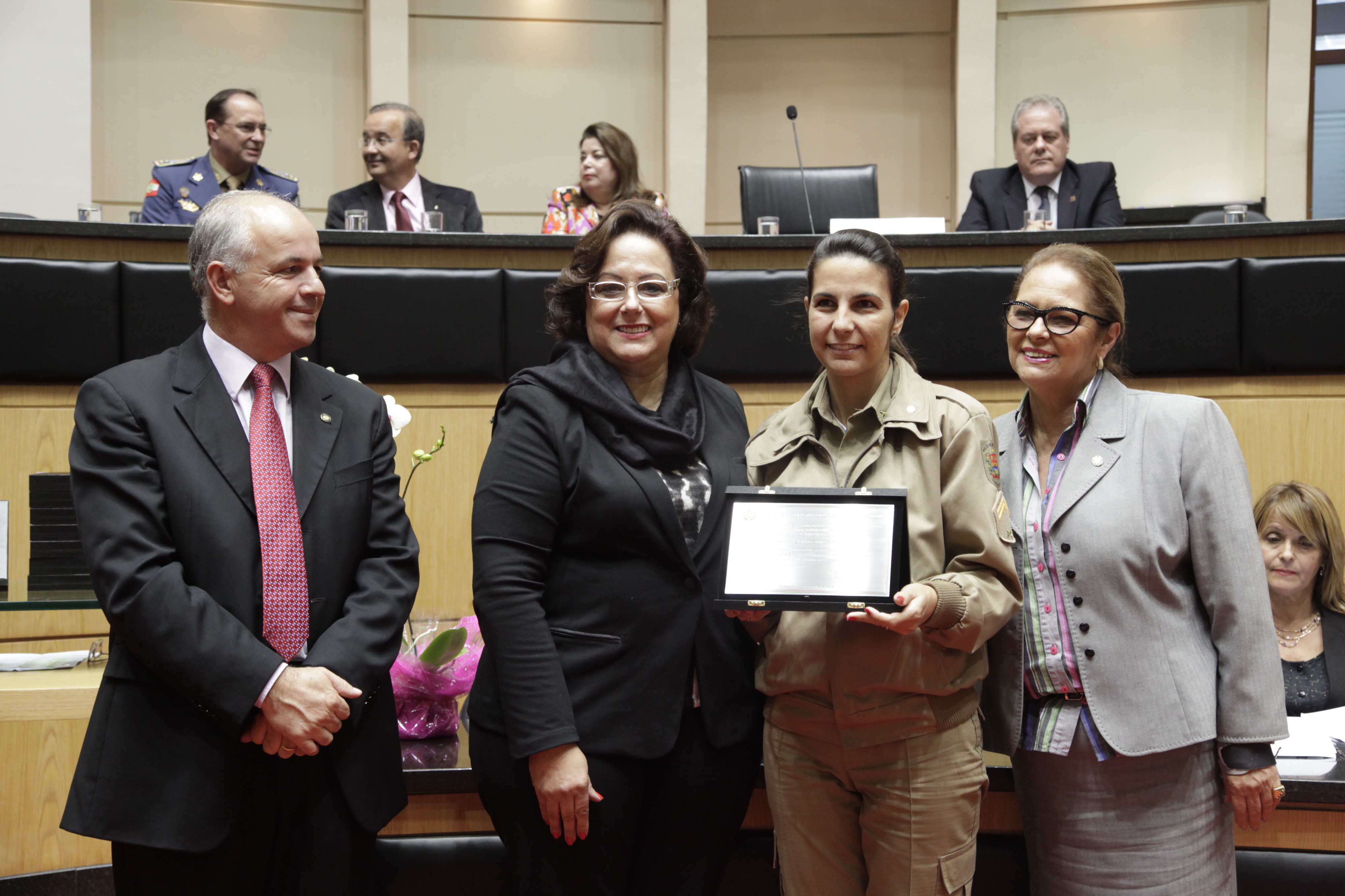 Sessão Especial em homenagem às Policiais Militares Femininas, Policiais Civis Femininas e Bombeiras Militares e Bombeiras Voluntárias do Estado de Santa Catarina. Foto: Carlos Kilian/Agência AL