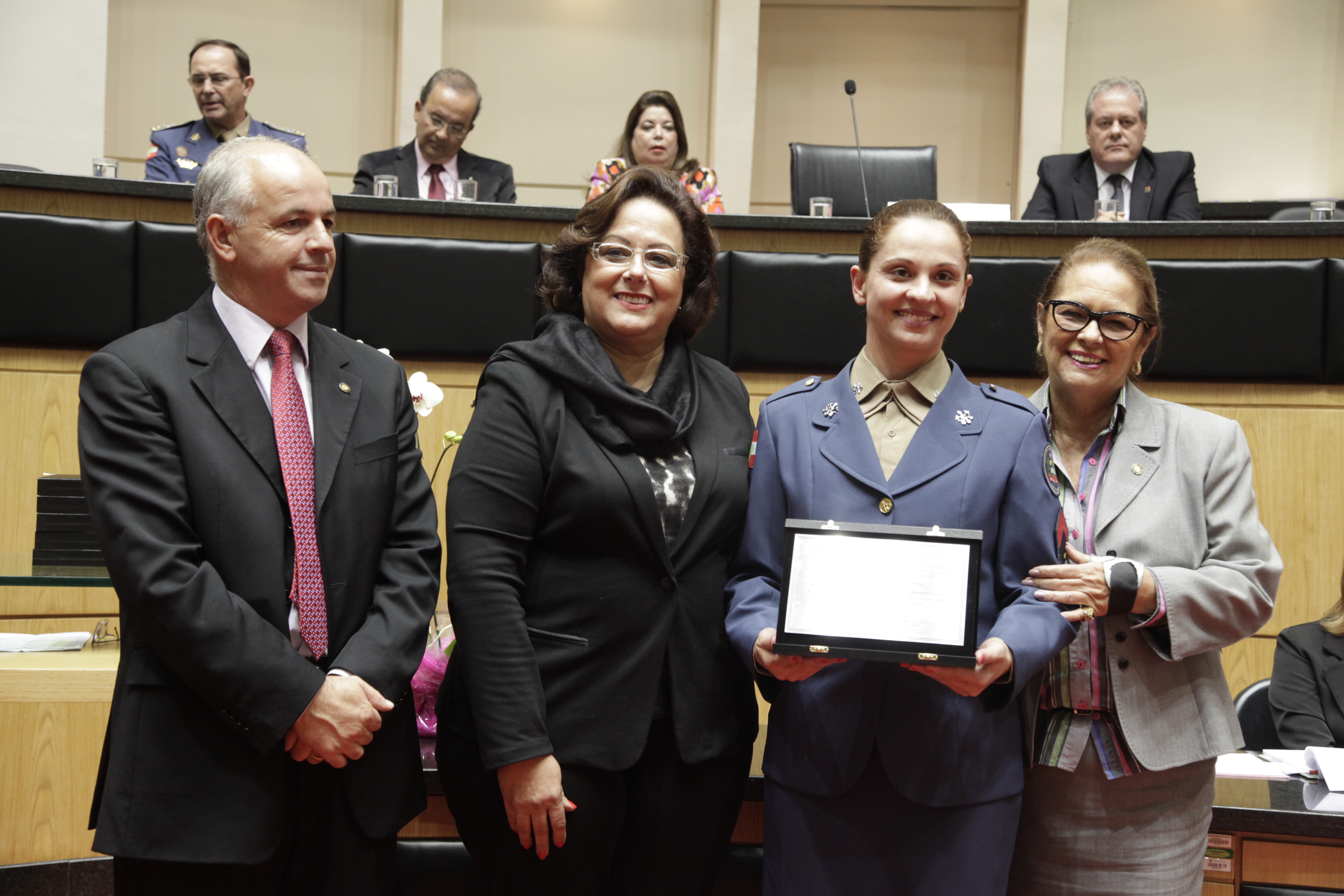 Sessão Especial em homenagem às Policiais Militares Femininas, Policiais Civis Femininas e Bombeiras Militares e Bombeiras Voluntárias do Estado de Santa Catarina. Foto: Carlos Kilian/Agência AL