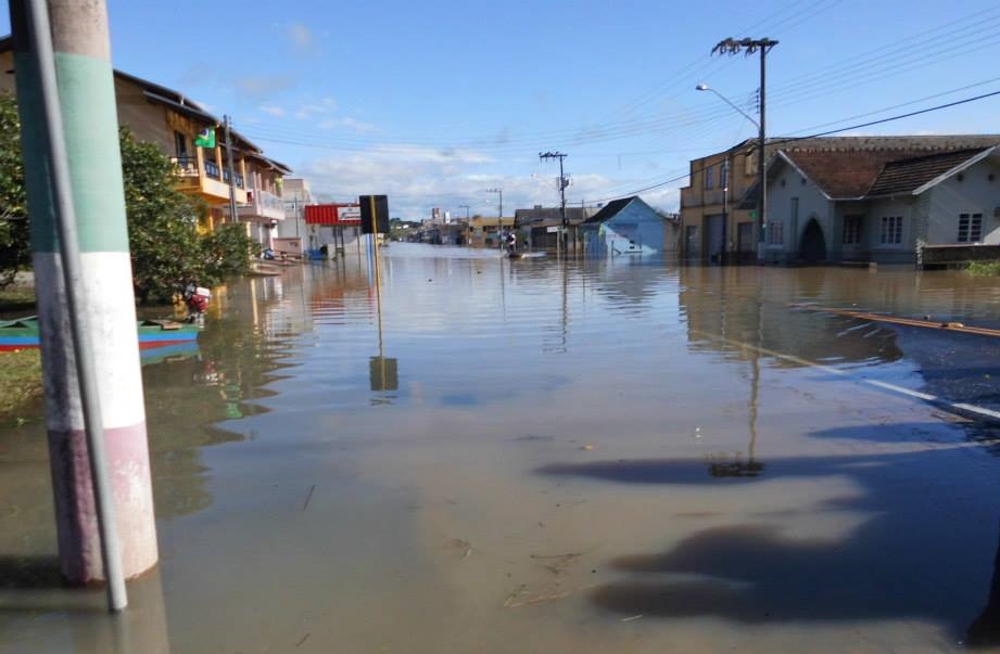 Enchente em Rio do Oeste. Foto: Divulgação Defesa Cilvil