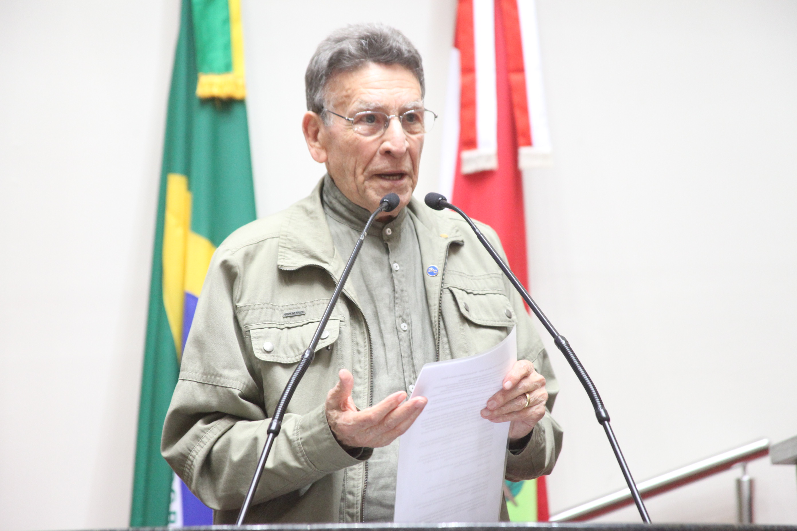 Eurides Antunes Severo - Fundador da ADVB de SC. Sessão especial em homenagem à ADVB/SC. Foto: Fábio Queiroz / Agência AL