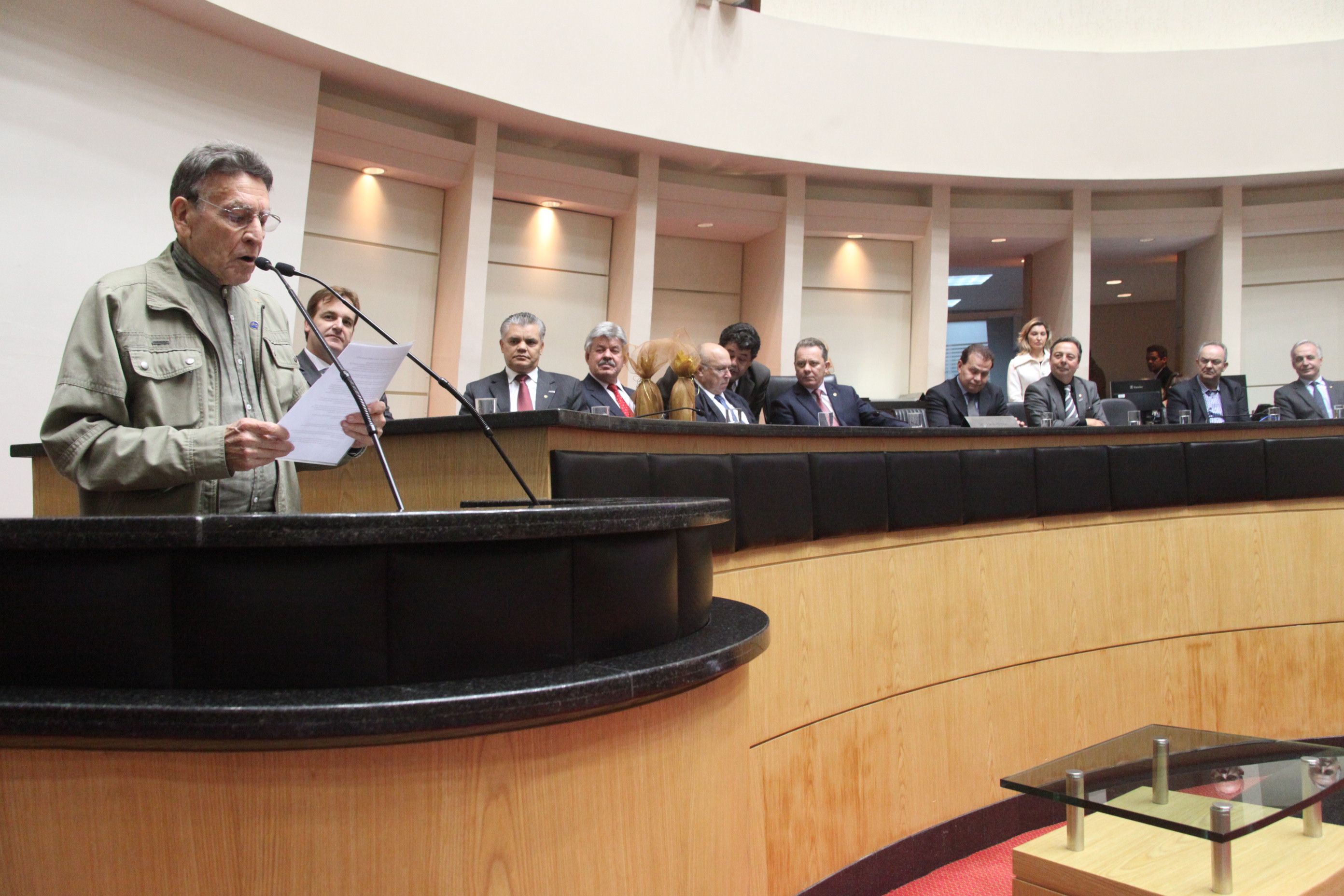 Eurides Antunes Severo - Fundador da ADVB de SC. Sessão especial em homenagem à ADVB/SC. Foto: Fábio Queiroz / Agência AL