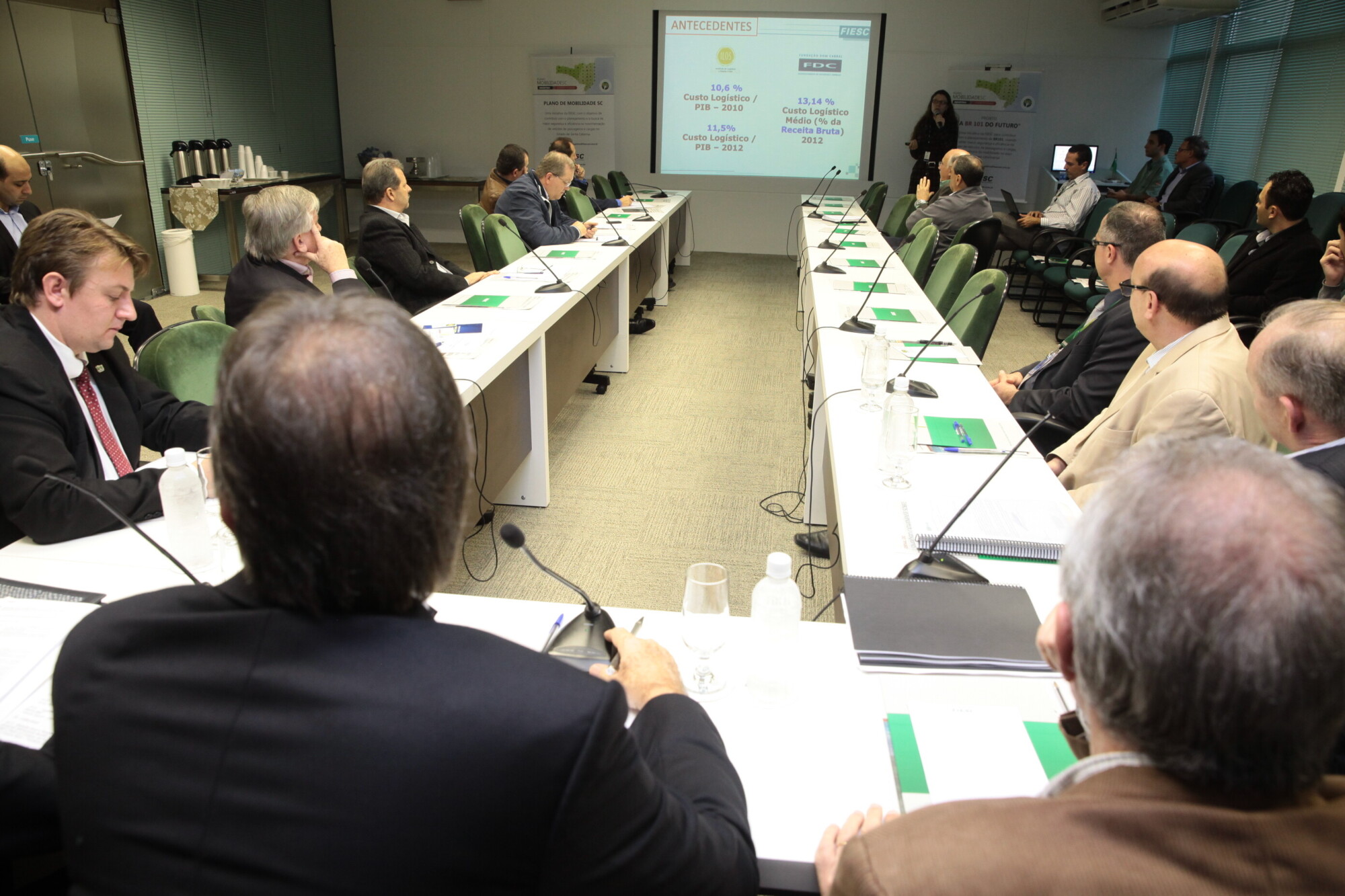 Reunião da Câmara para Assuntos de Transporte e Logística da FIESC. Fotos: Miriam Zomer/Agência AL