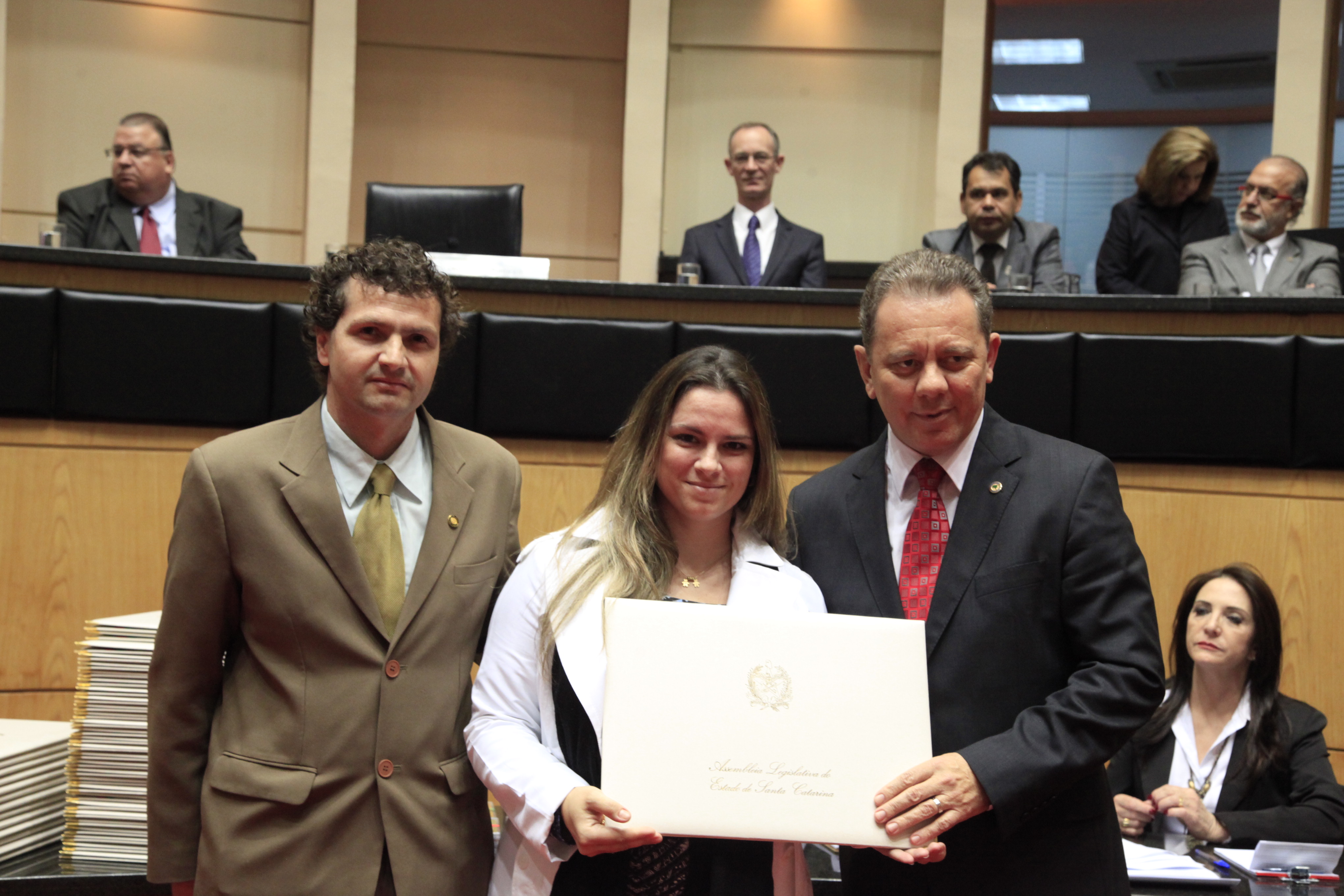 Título de Mérito Legislativo Catarinense ao Senhor Fausto Lobo da Silva Brasil (in memoriam). Sessão Especial em comemoração aos 180 anos da Instalação do Parlamento Catarinense. Foto: Carlos Kilian/Agência AL
