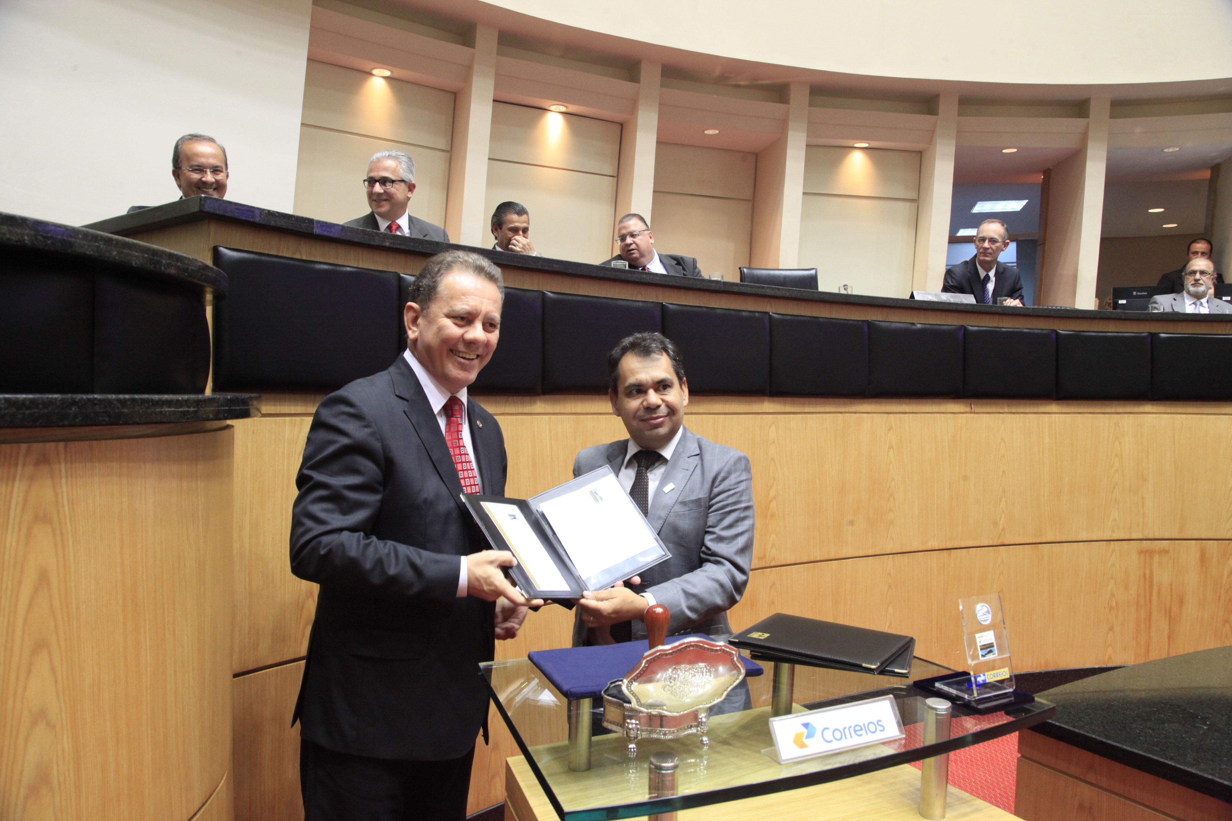 Lançamento dos Selos Personalizados e Carimbo Comemorativo em comemoração aos 180 anos da Instalação do Parlamento Catarinense. Foto: Carlos Kilian/Agência AL