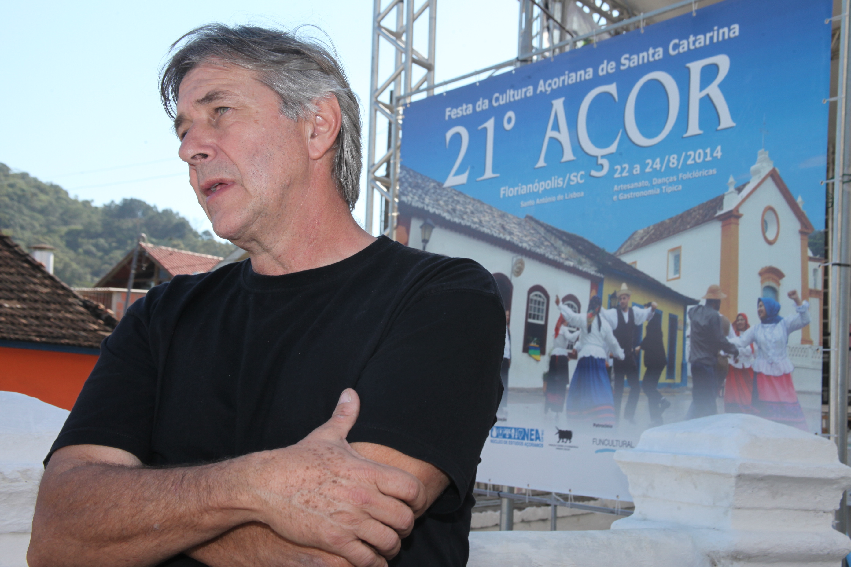 Joi Cletison - historiador e diretor do Núcleo de Estudos Açorianos. 21° Açor - Festa da Cultura Açoriana de Santa Catarina. Foto: Fábio Queiroz