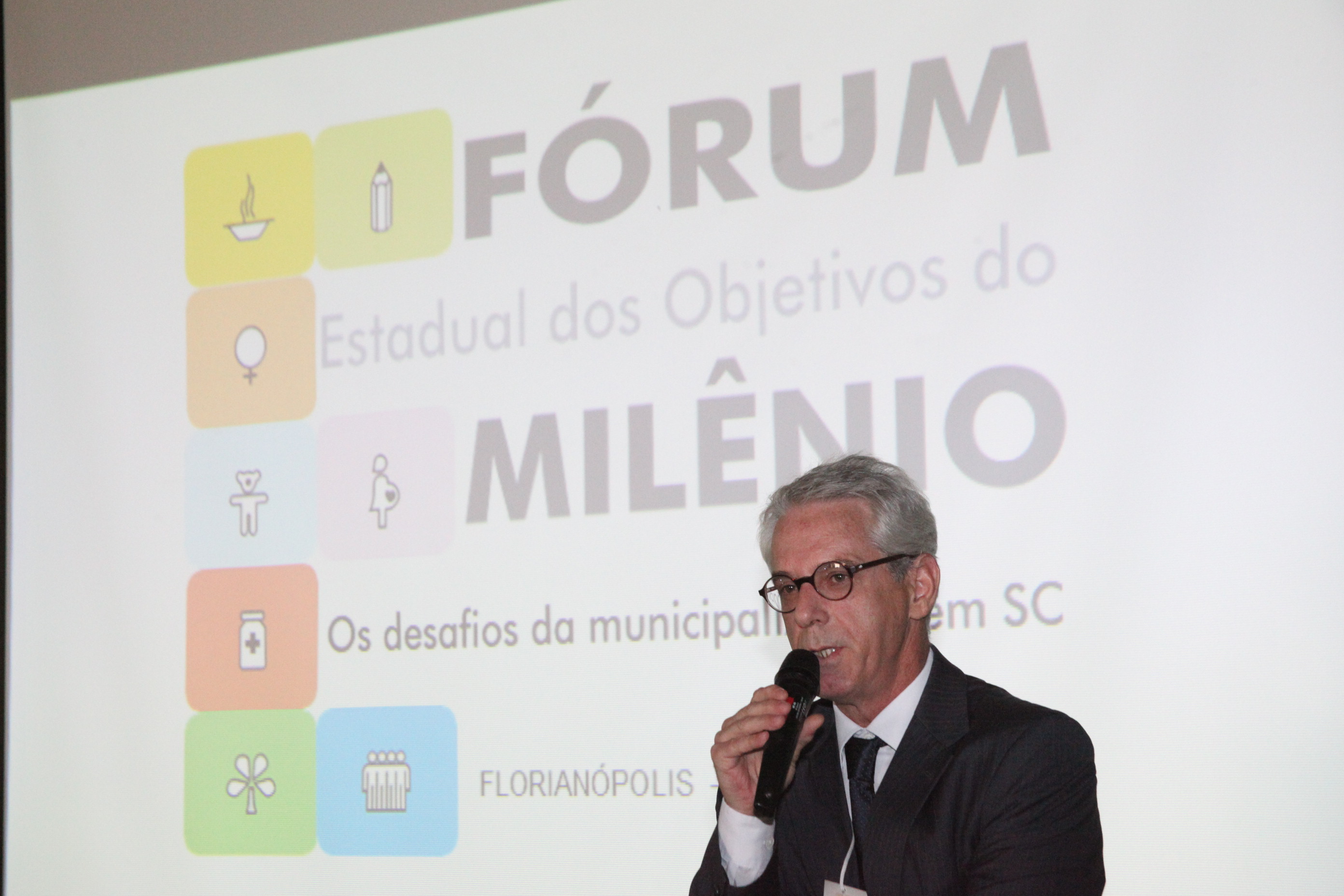 Odilon Faccio - Secretário Executivo do Movimento Nós Podemos Santa Catarina. Fórum Estadual dos Objetivos do Milênio. Foto: Fábio Queiroz / Agência AL