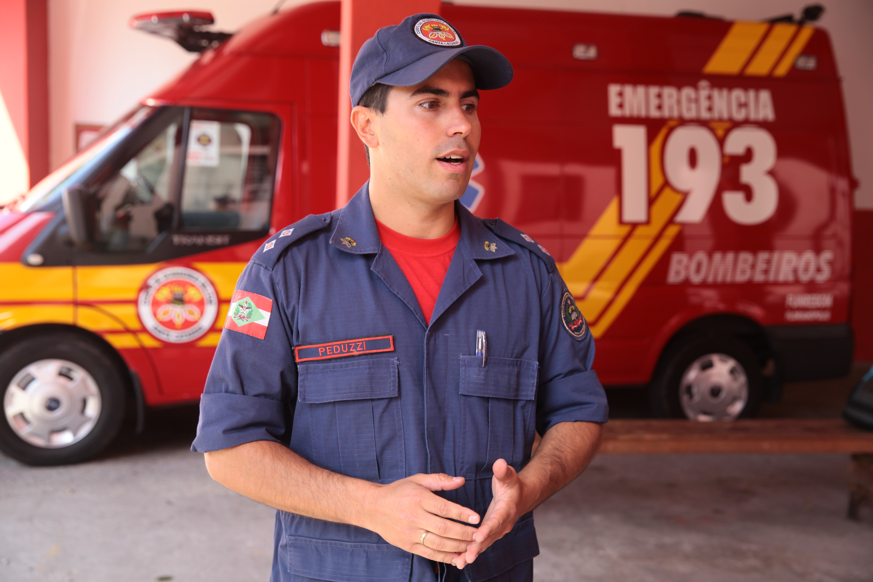 Primeiro Tenente dos  Bombeiros Militares, Eduardo Silveira Peduzzi. Foto: Miriam Zomer/Agência AL