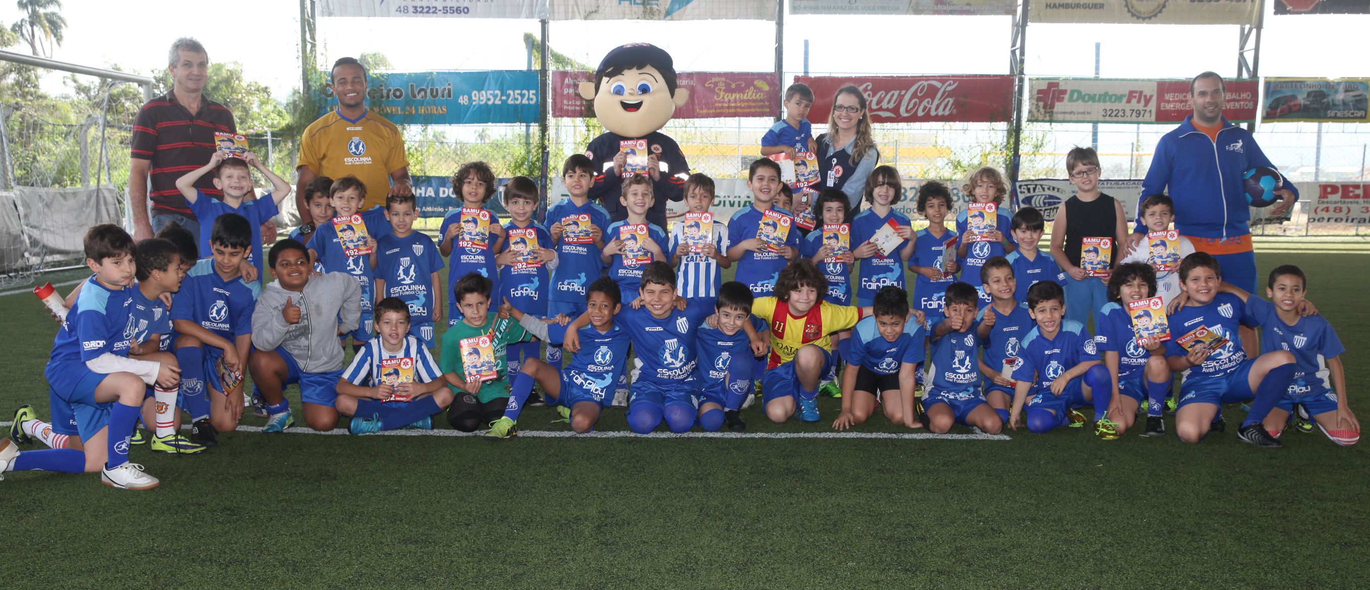 Projeto EducaSamu na escolinha de Futebol do Avaí. Fotos: Miriam Zomer/Agência AL