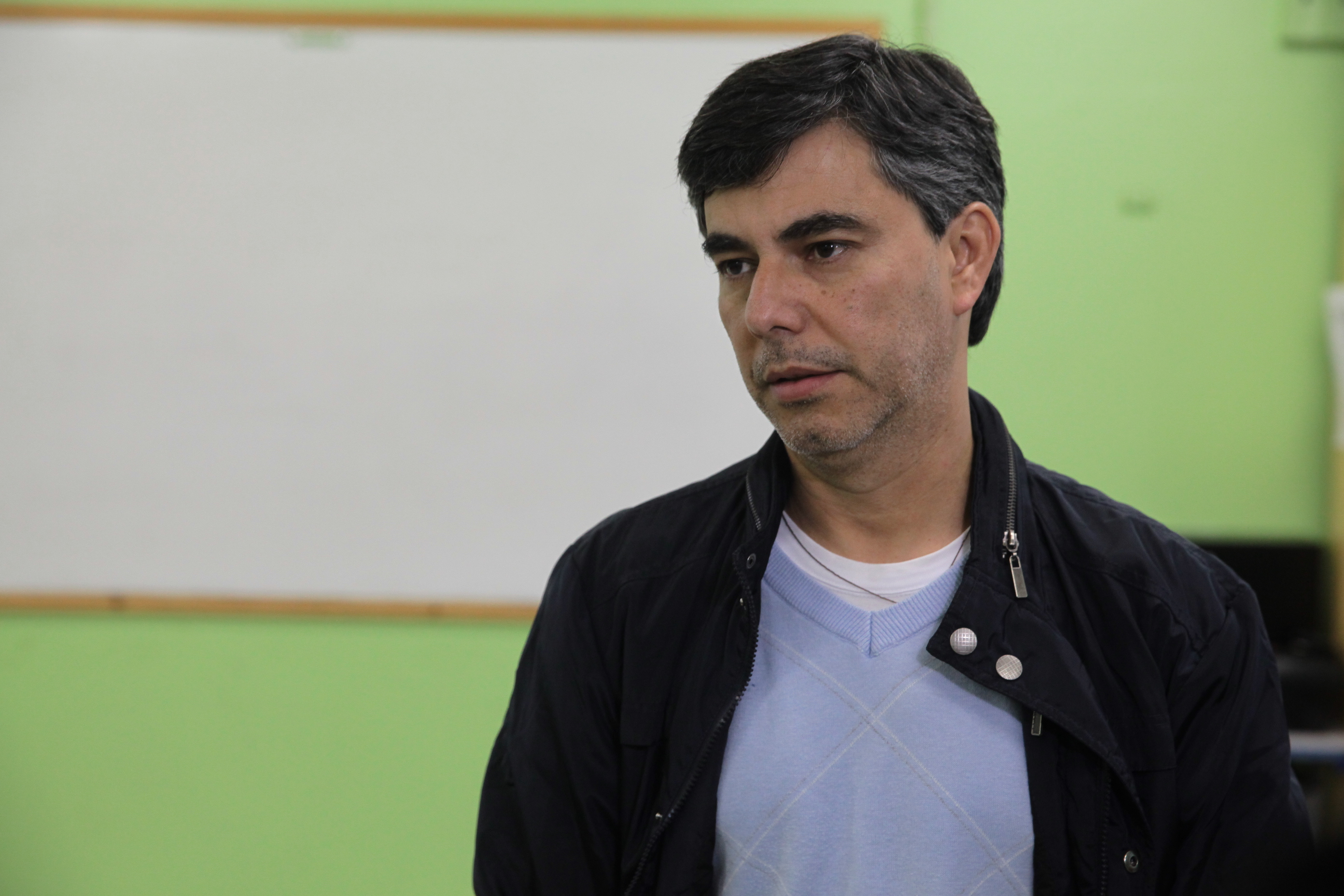 São João do Sul escolhe estudantes para o Parlamento Jovem. professor Gilberto Celestino. Foto: Miriam Zomer/Agência AL
