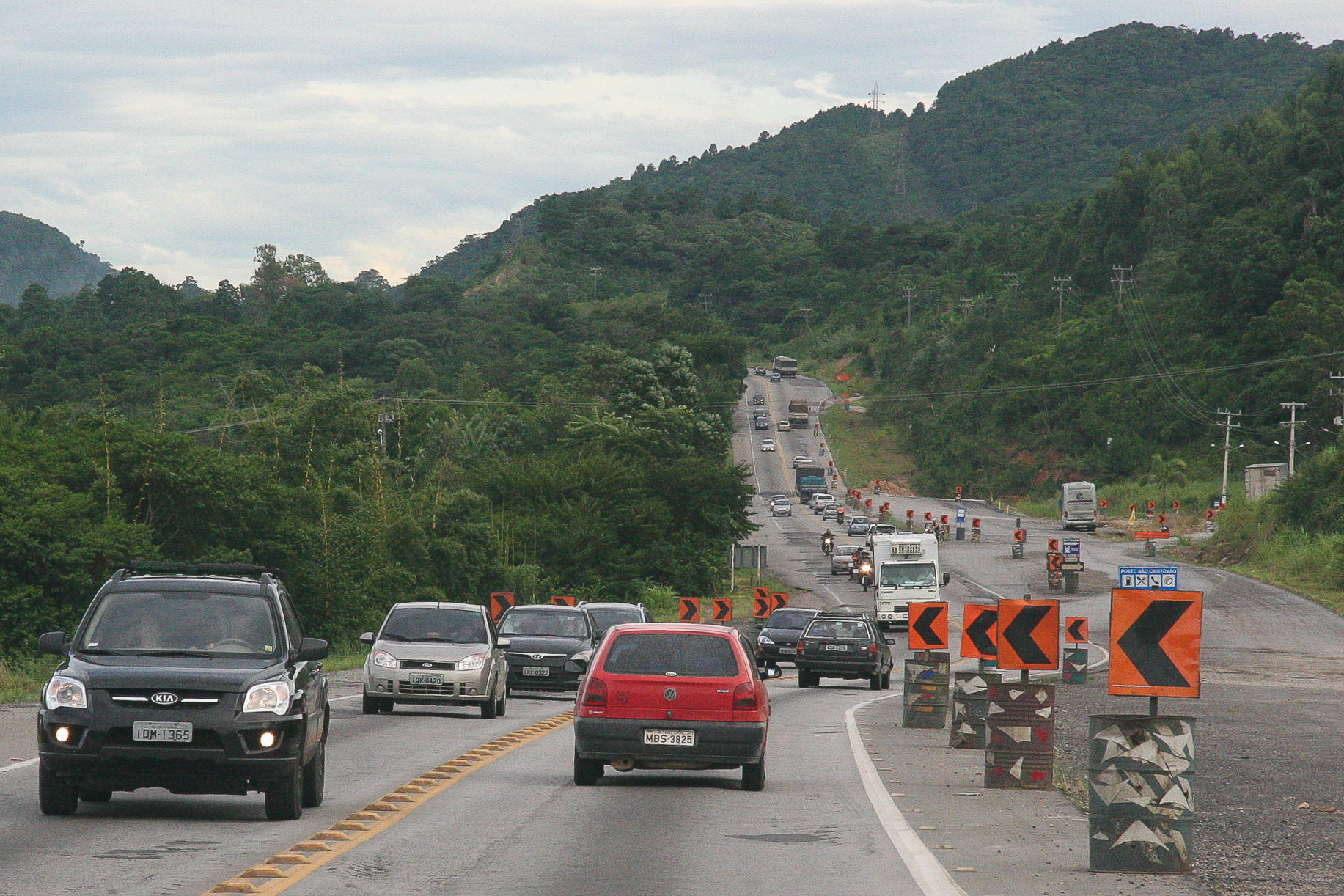 Trecho da BR101 em obras. Foto: Miriam Zomer/Agência AL