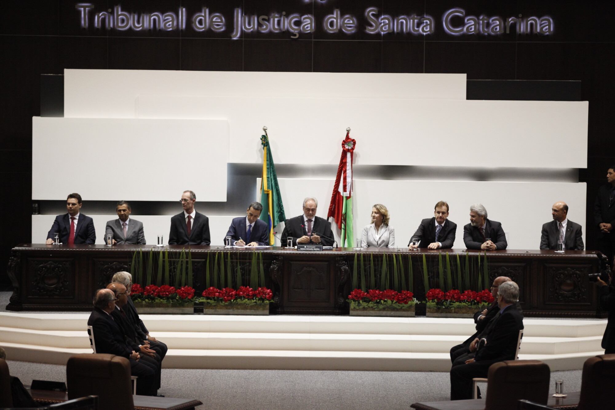 Solenidade homenageou os ministros catarinenses que integraram o STJ. FOTO: Carlos Kilian/Agência AL