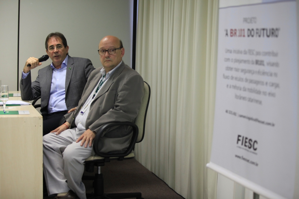 Mario Cesar Aguiar Vice presidente da FIESC  Egidio Martorano Coordenador FISC-Ferrovia do Frango  Foto Carlos Kilian/Agência AL