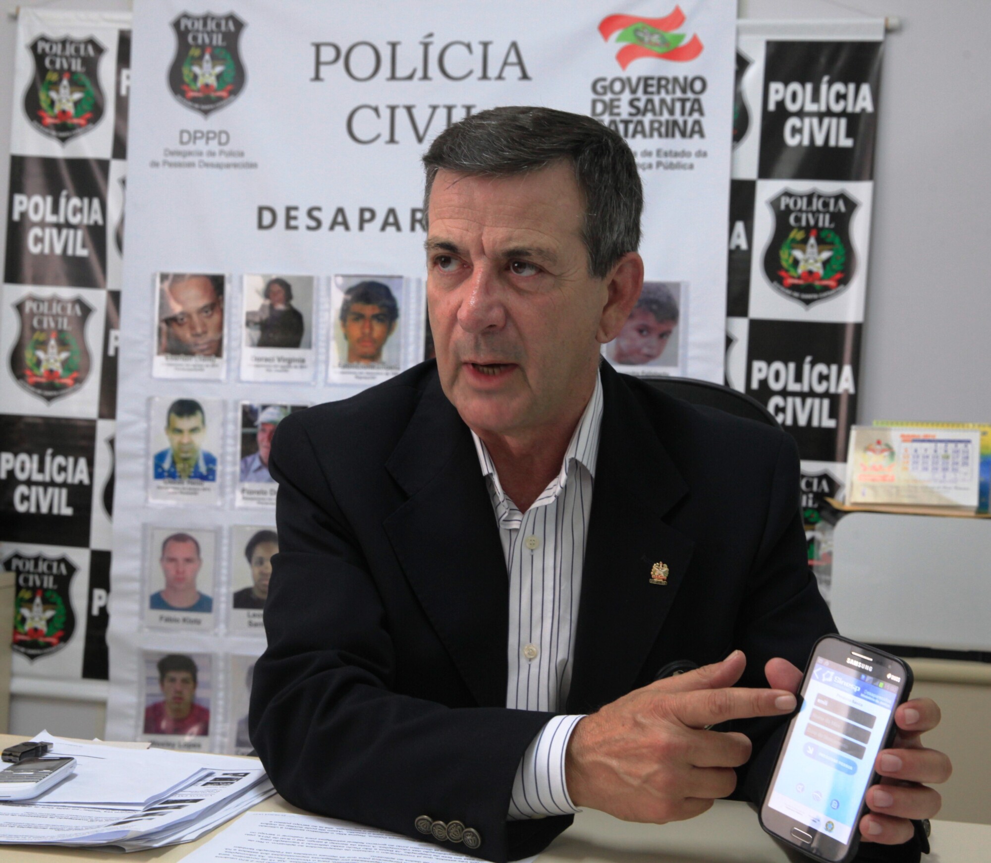 Delegado Wanderley Redondo, da Delegacia de Pessoas Desaparecidas. FOTO: Carlos Kilian/Agência AL