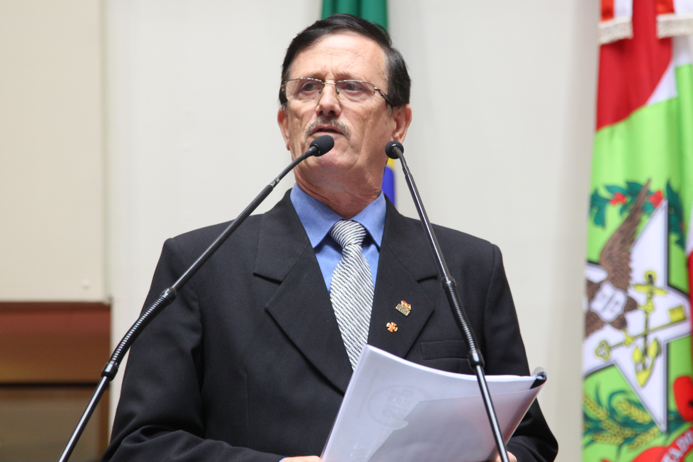 Sessão Especial 70 Anos da FEB - Coronel Fernandes Menezes - Representante do Governador do Estado - Foto: Juliana Stadnik / Agência AL