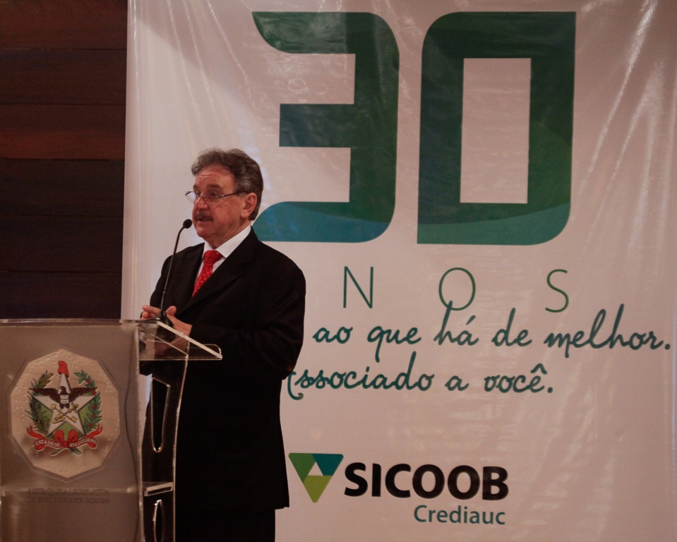 Deputado Moacir Sopelsa na Sessão Solene em Homenagem aos 30 anos de Fundação do SICOOB CREDIAU-SC em Concórdia  Foto Carlos Kilian/Agência AL