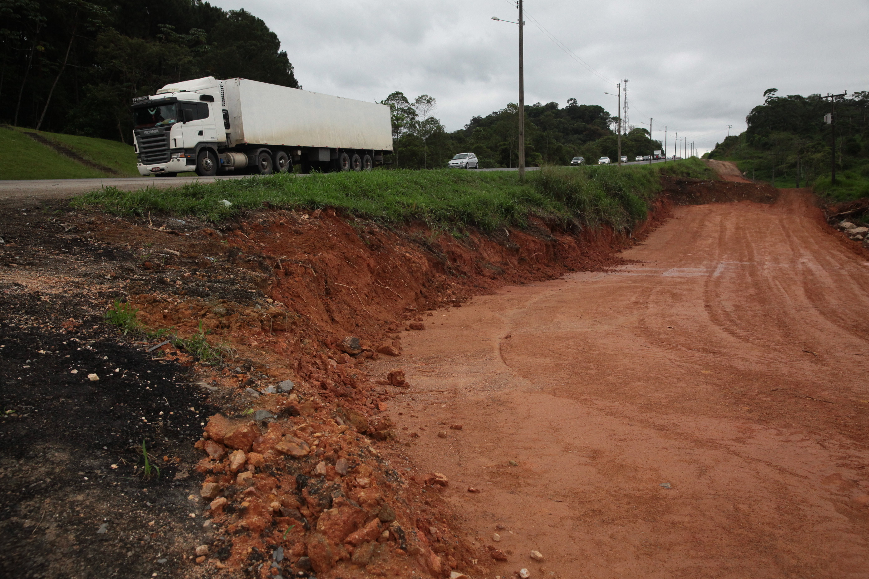 Obras de duplicação da BR-280. Fotos: Miriam Zomer/Agência AL