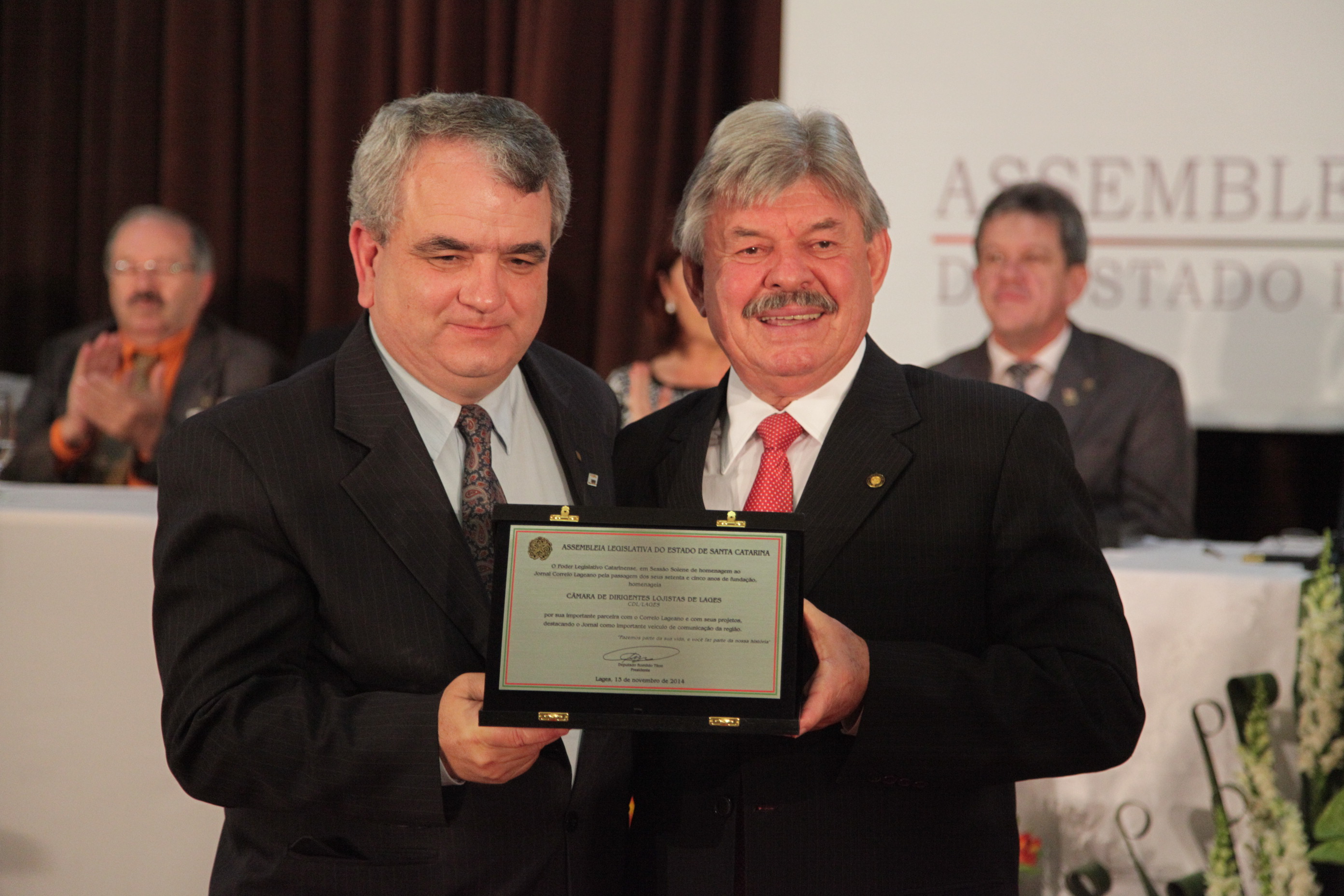 Sessão Solene em homenagem ao Correio Lageano pela passagem dos 75 anos de fundação - Lages/SC. Fotos: Solon Soares/Agência AL