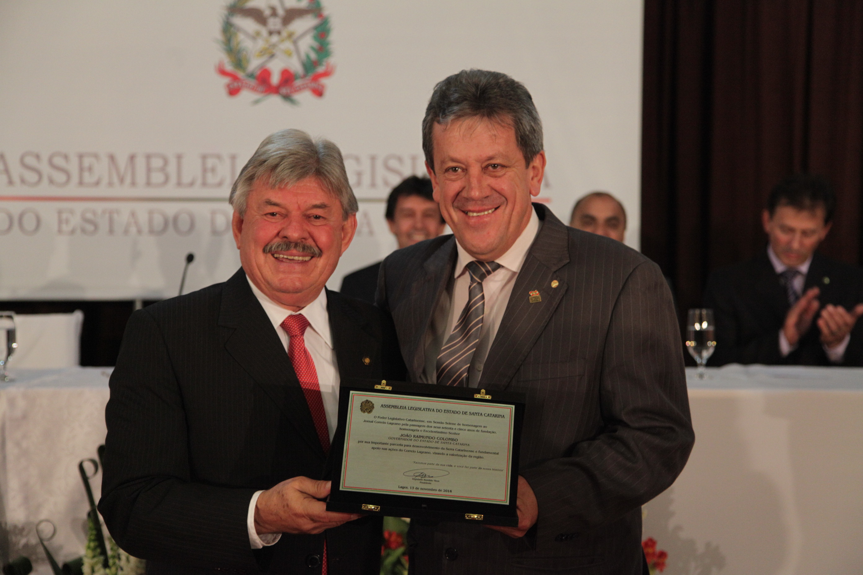 Sessão Solene em homenagem ao Correio Lageano pela passagem dos 75 anos de fundação - Lages/SC. Fotos: Solon Soares/Agência AL
