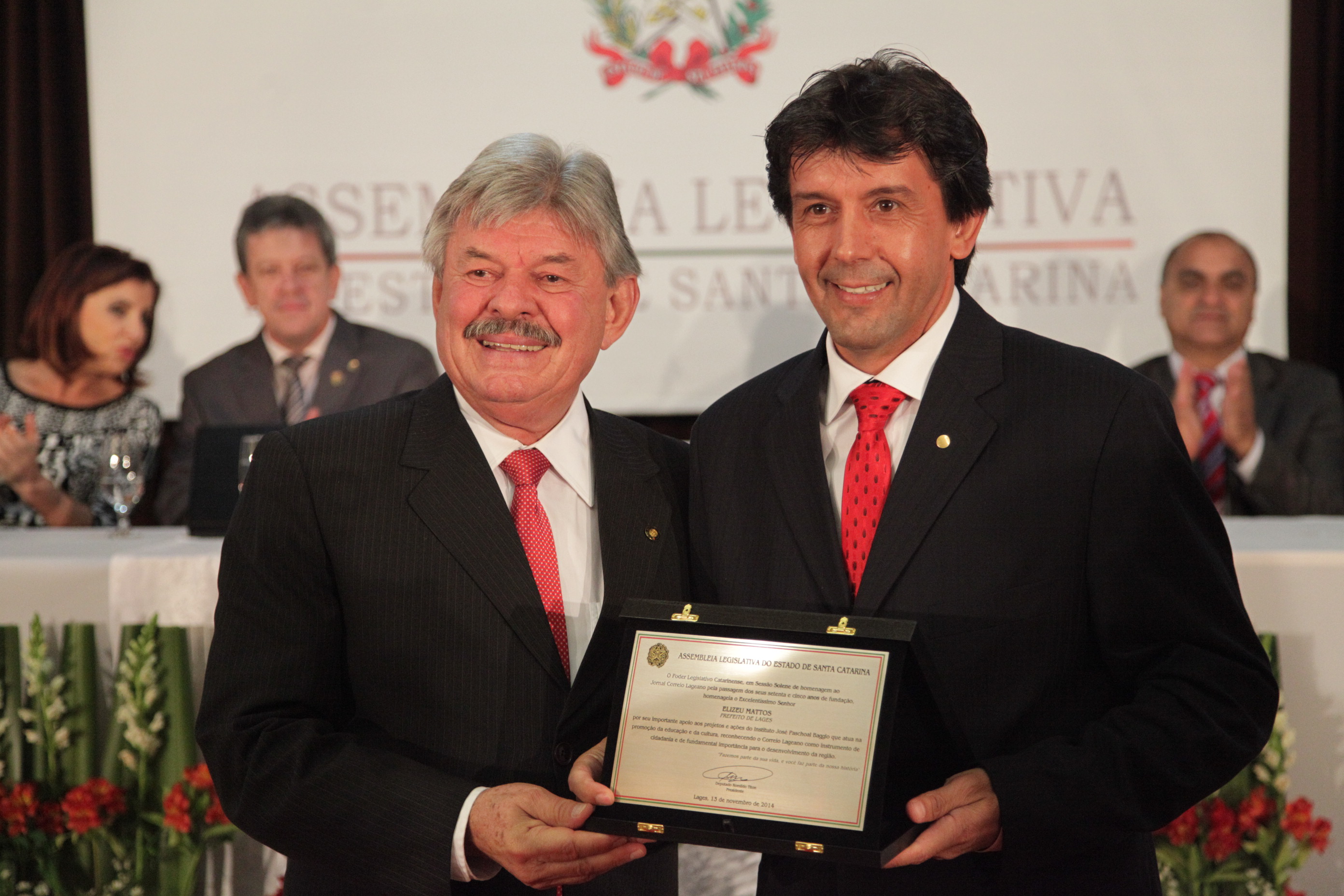 Sessão Solene em homenagem ao Correio Lageano pela passagem dos 75 anos de fundação - Lages/SC. Fotos: Solon Soares/Agência AL
