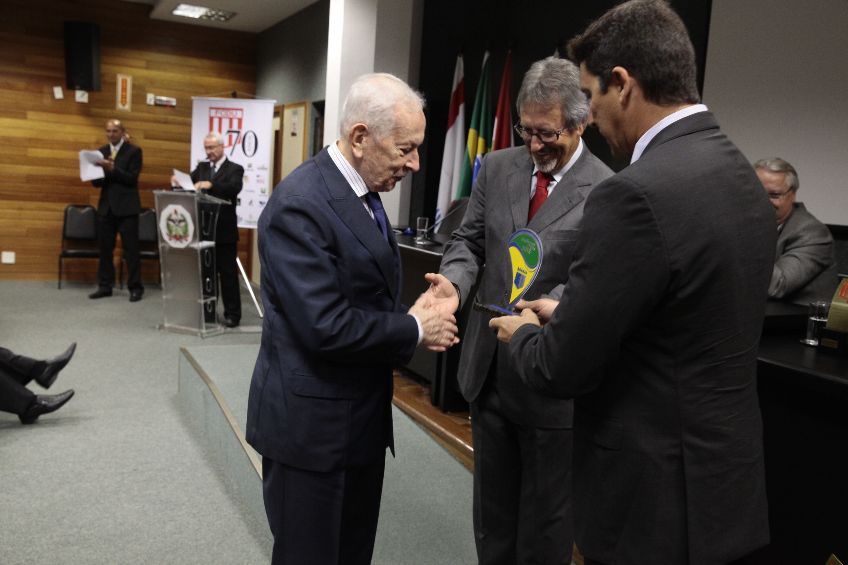 Solenidade alusiva aos 70 anos da Federação Catarinense do Desporto Universitário (FCDU). Foto: Miriam Zomer/Agência AL