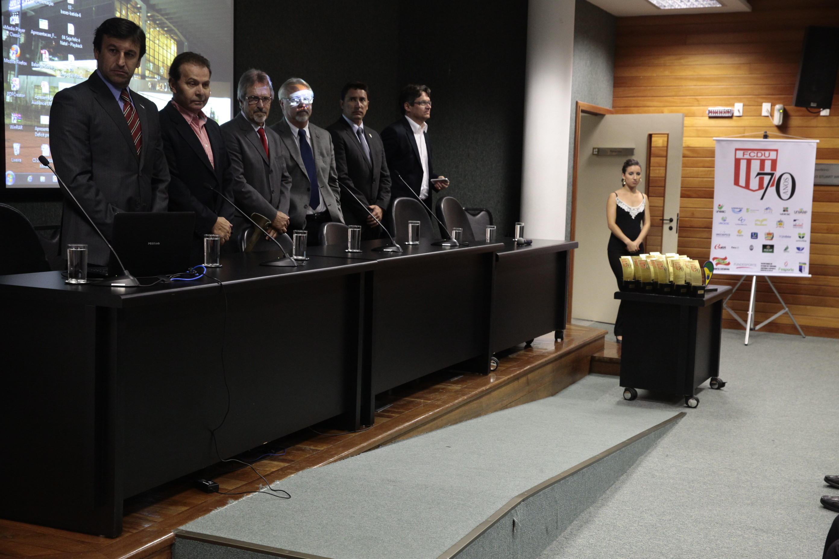 Solenidade alusiva aos 70 anos da Federação Catarinense do Desporto Universitário (FCDU). Foto: Miriam Zomer/Agência AL