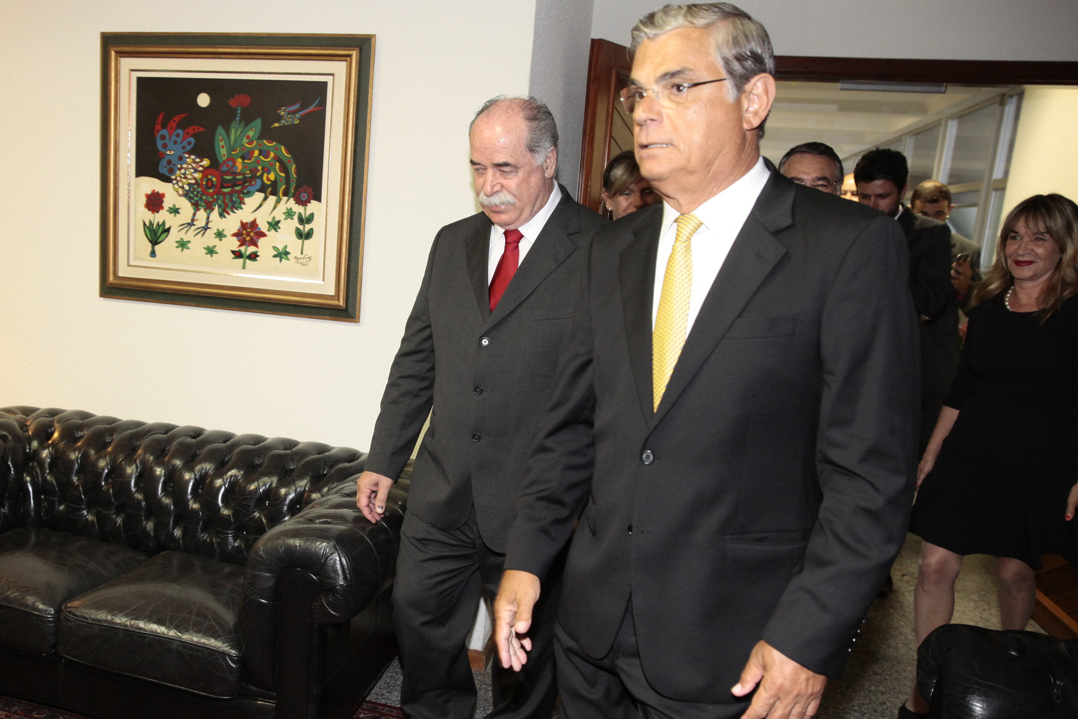 Deputado Romildo Titon recebe o Governador Raimundo Colombo. Foto:Miriam Zomer/Agência AL