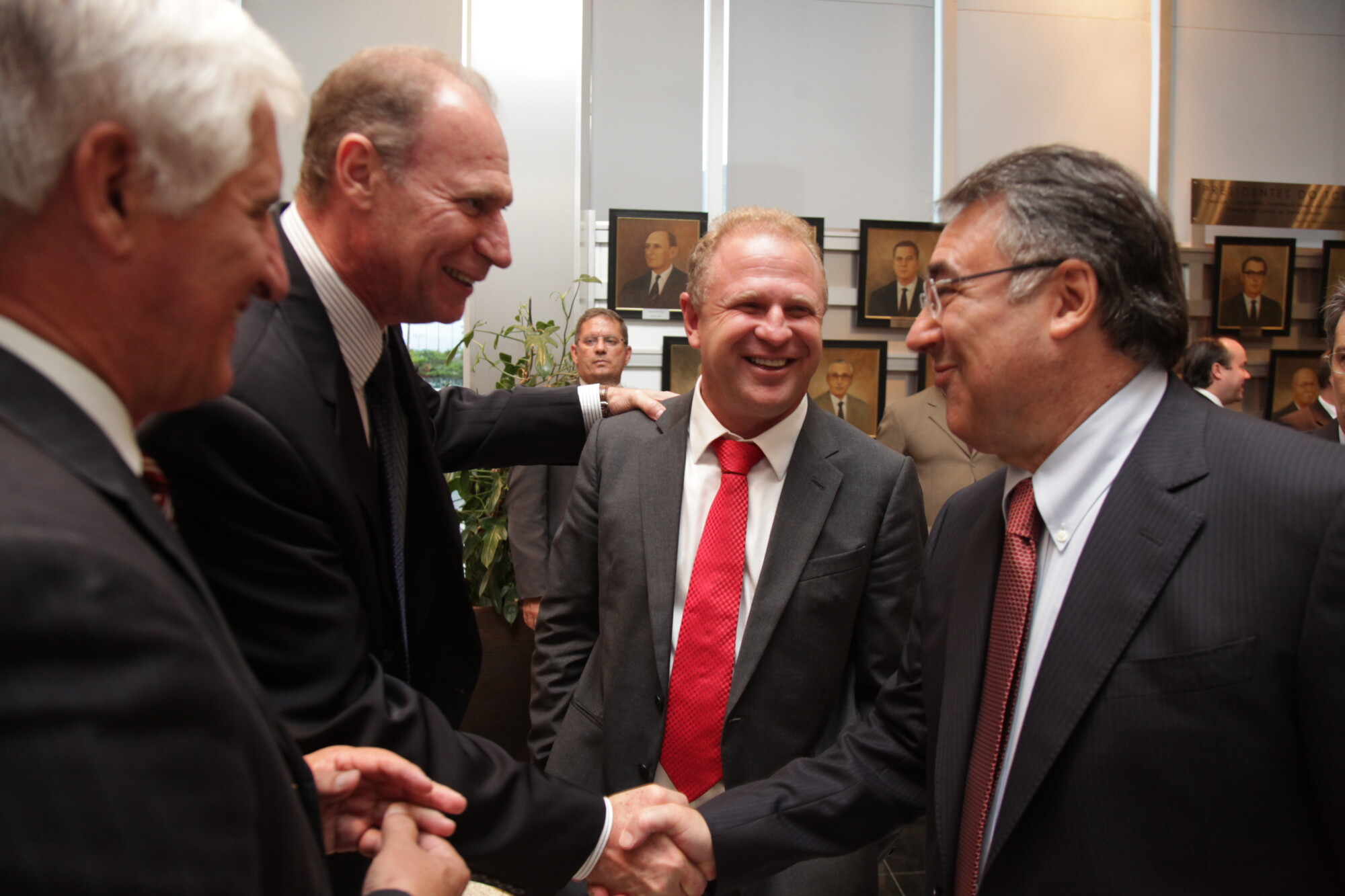 Nelson Serpa, Herneus de Nadal, Gelson Merisio e Raimundo Colombo. FOTO: Carlos Kilian/Agência AL