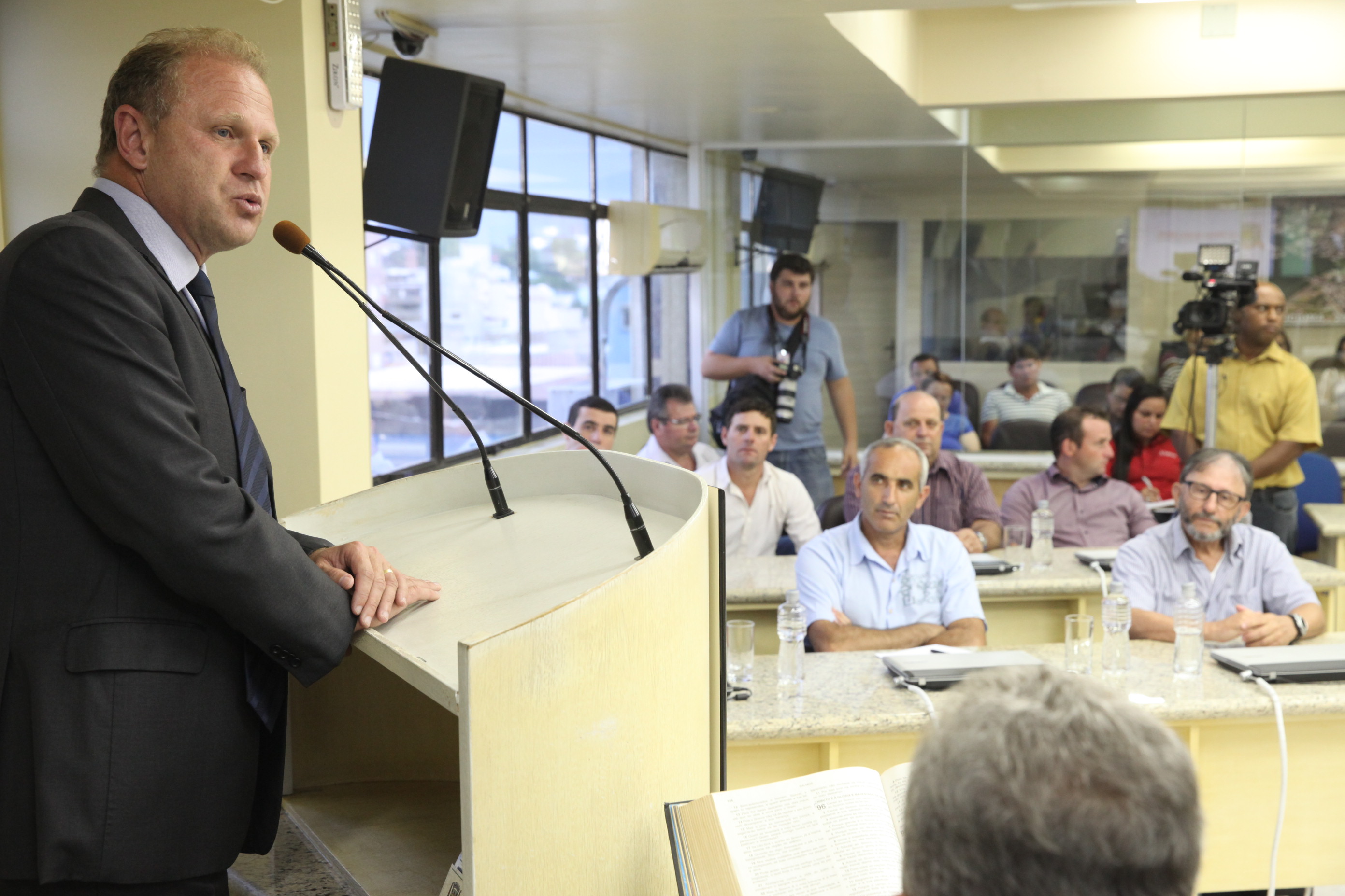 Presidente da Alesc, Gelson Merisio, cumpre agenda em Criciúma. Foto: Fábio Queiroz / Agência AL