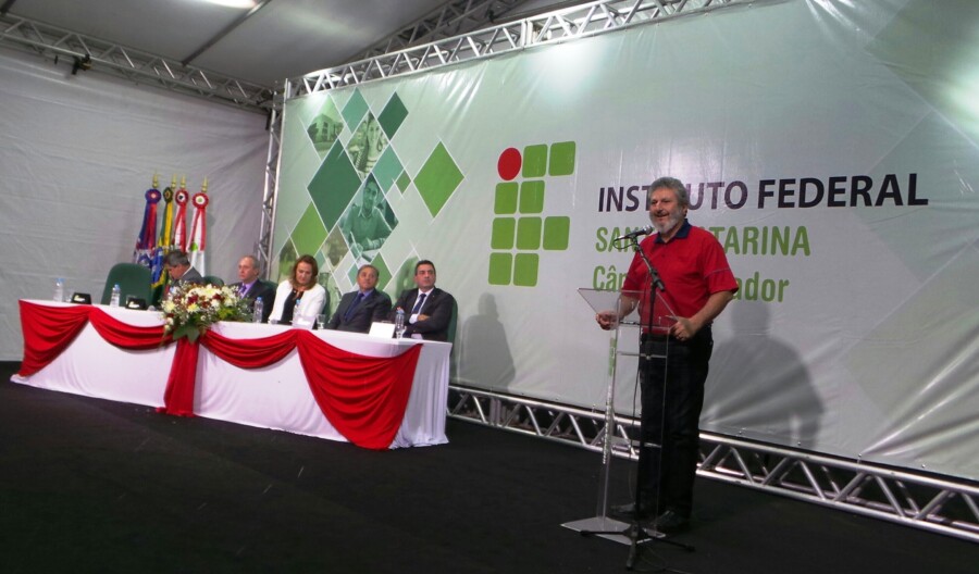 Deputado Padre Pedro Baldissera na entrega oficial do campus do IFSC, em Caçador