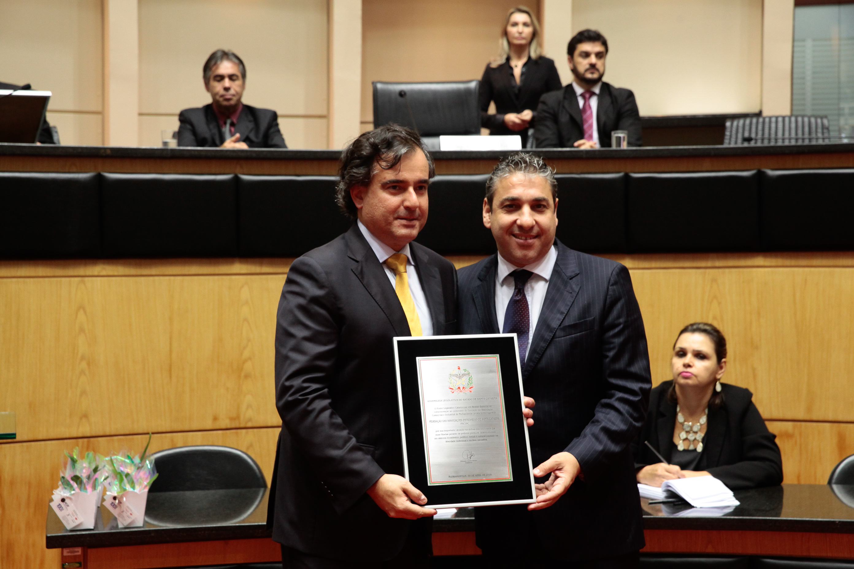 Sessão Especial em homenagem à Associação Comercial e Industrial de Florianópolis - ACIF pela passagem dos seus cem anos de fundação. Foto: Miriam Zomer/Agência AL