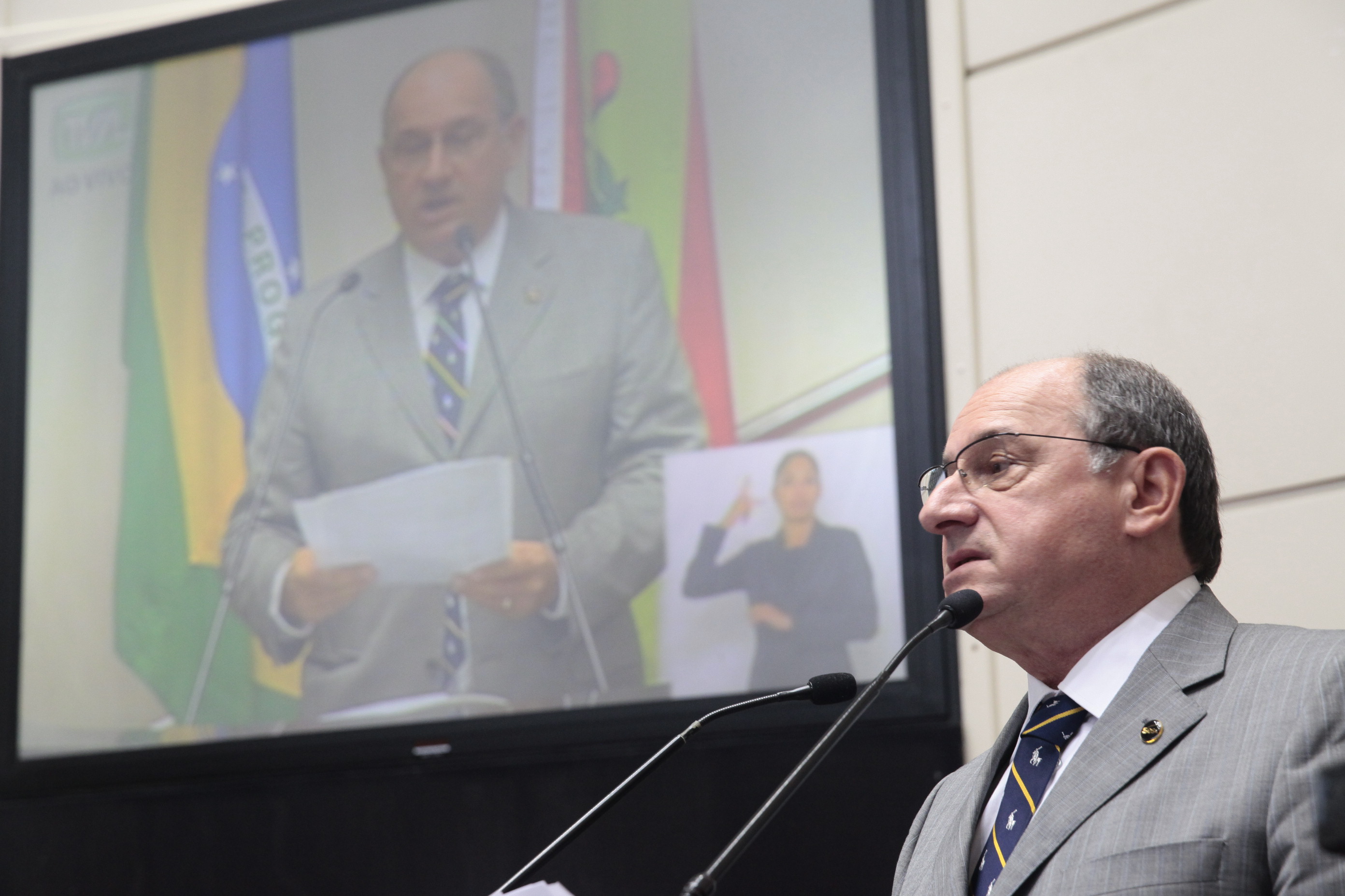 Presidente da Fecomércio SC, Bruno Breithaupt.  Sessão Plenária. Fotos: Eduardo Guedes de Oliveira/Agência AL