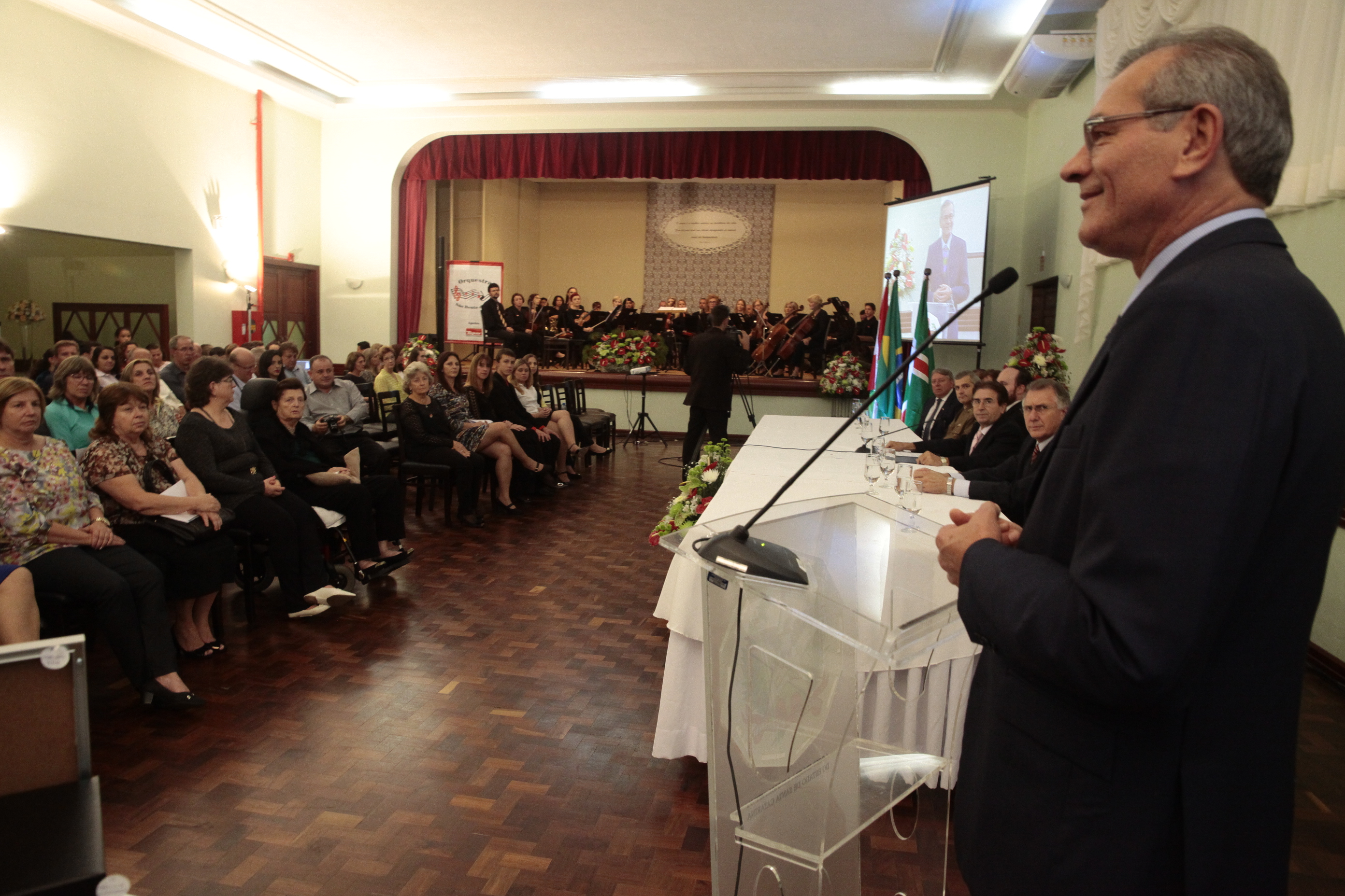 Sessão Solene em homenagem à Orquestra  São Bento do Sul pela passagem de seus 60 anos de fundação. Foto: Miriam Zomer/Agência AL