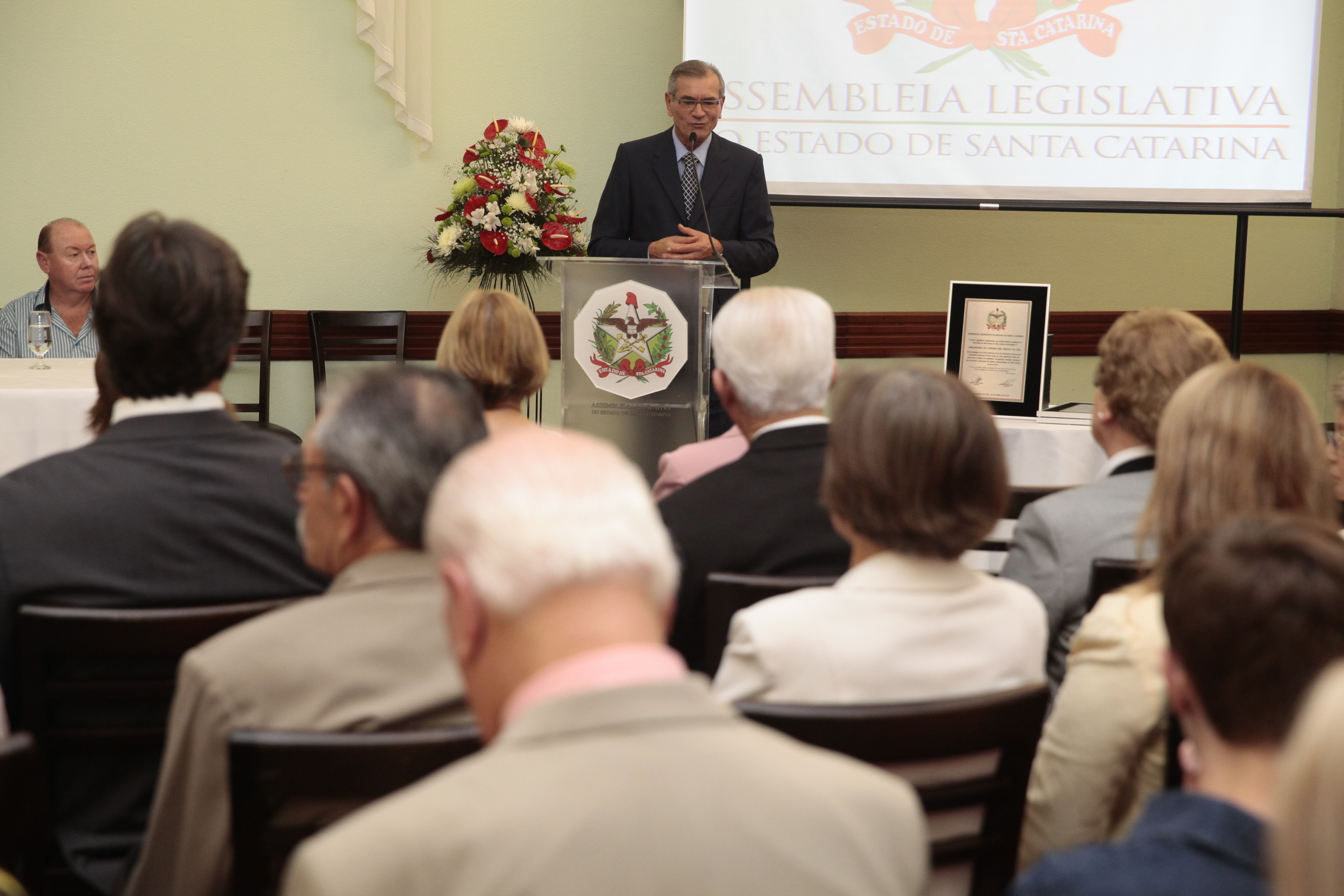 Sessão Solene em homenagem à Orquestra  São Bento do Sul pela passagem de seus 60 anos de fundação. Foto: Miriam Zomer/Agência AL